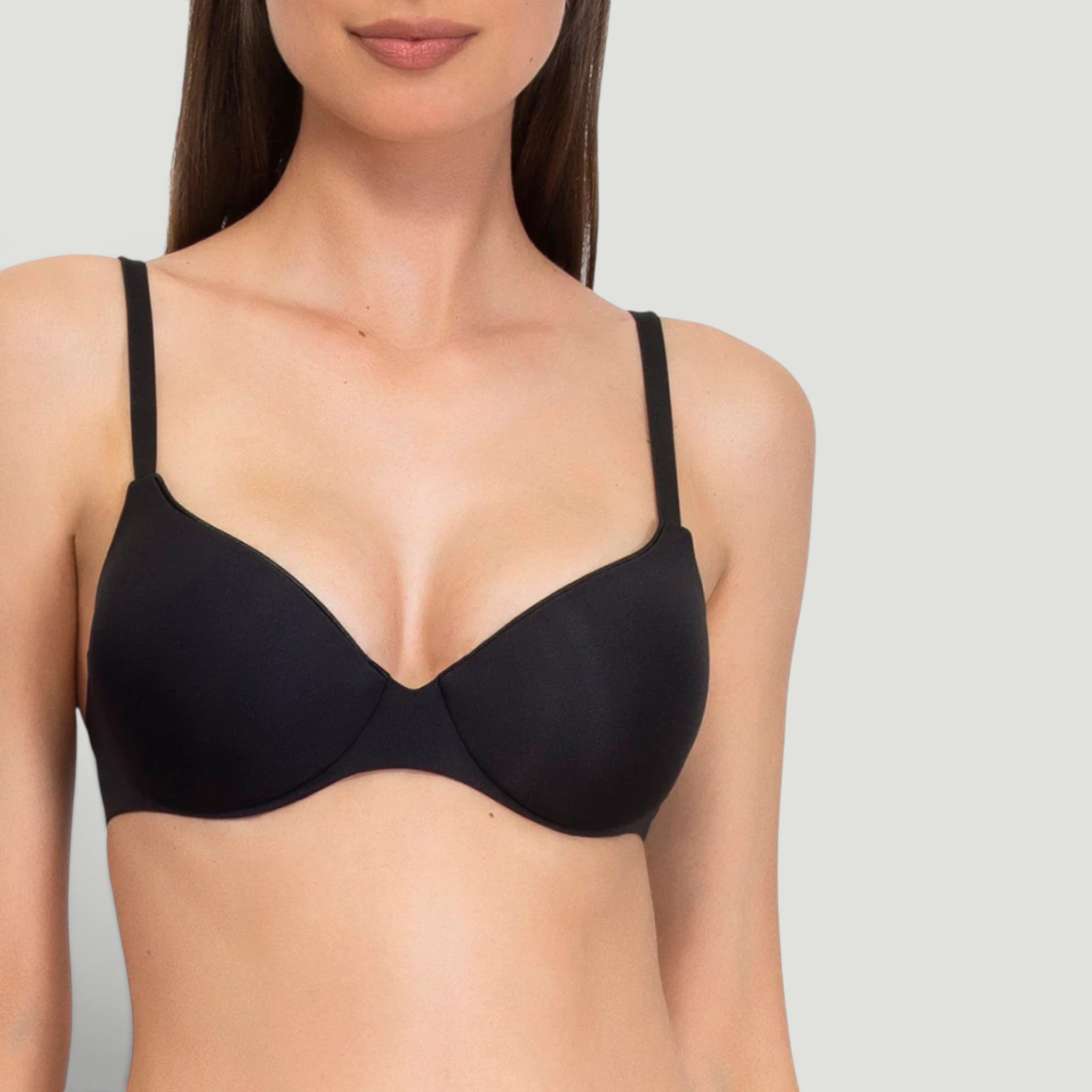 REGGISENO COPPA B IN MICROFIBRA CON FERRETTO - NERO