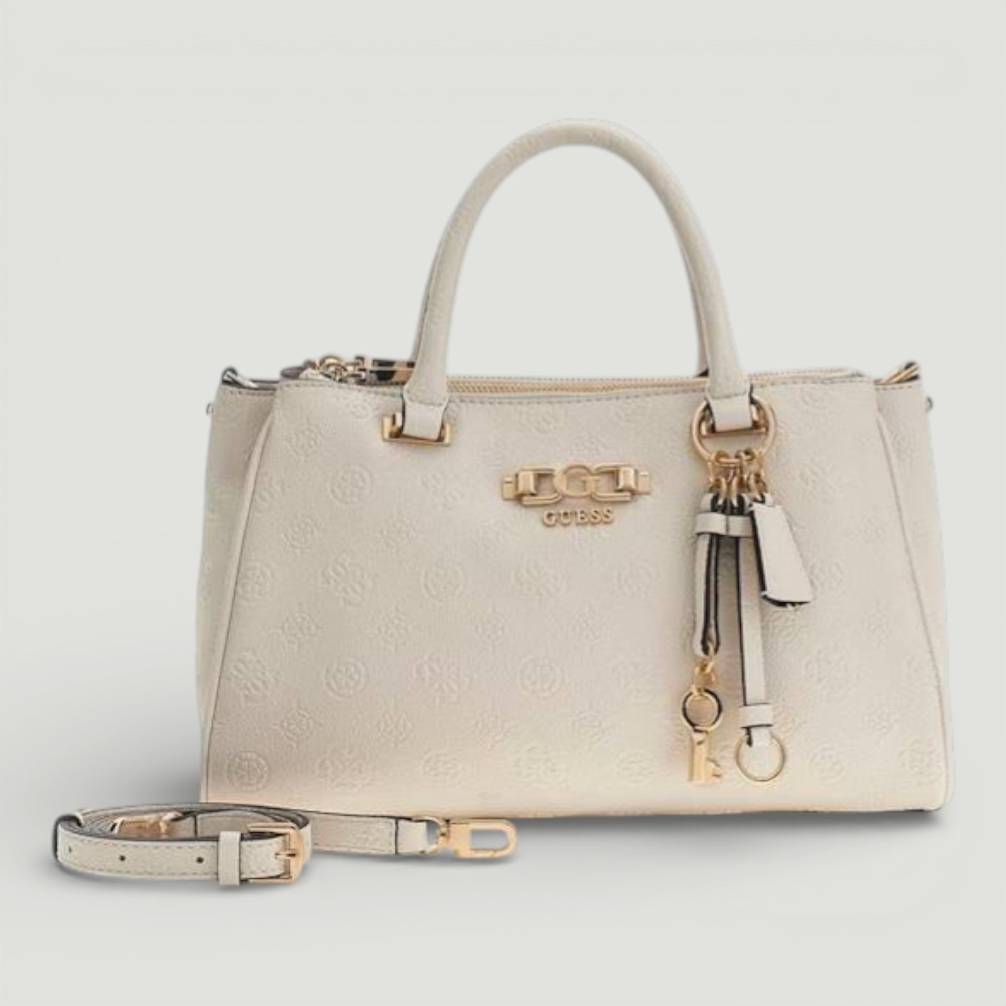 GUESS BORSA ANISE TRIPLE COMP SATCHEL STONE LOGO