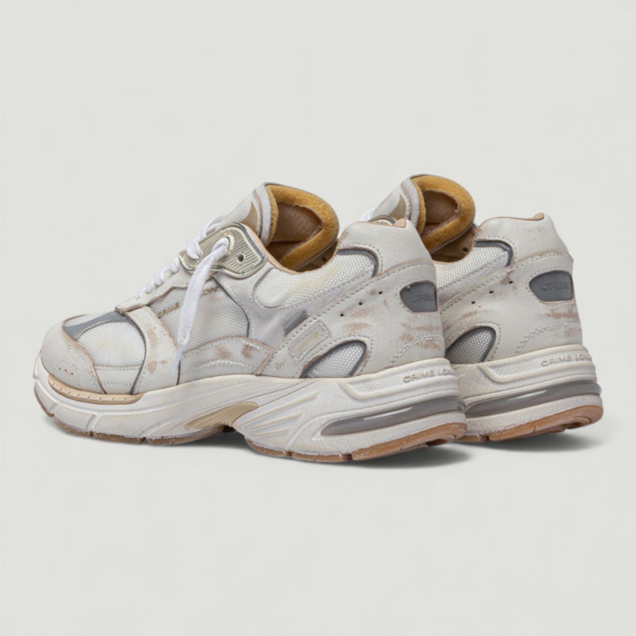 CRIME LONDON SNEAKERS FUGITIVE 9094 SILVER STREAK BIANCO/GRIGIO Uomo