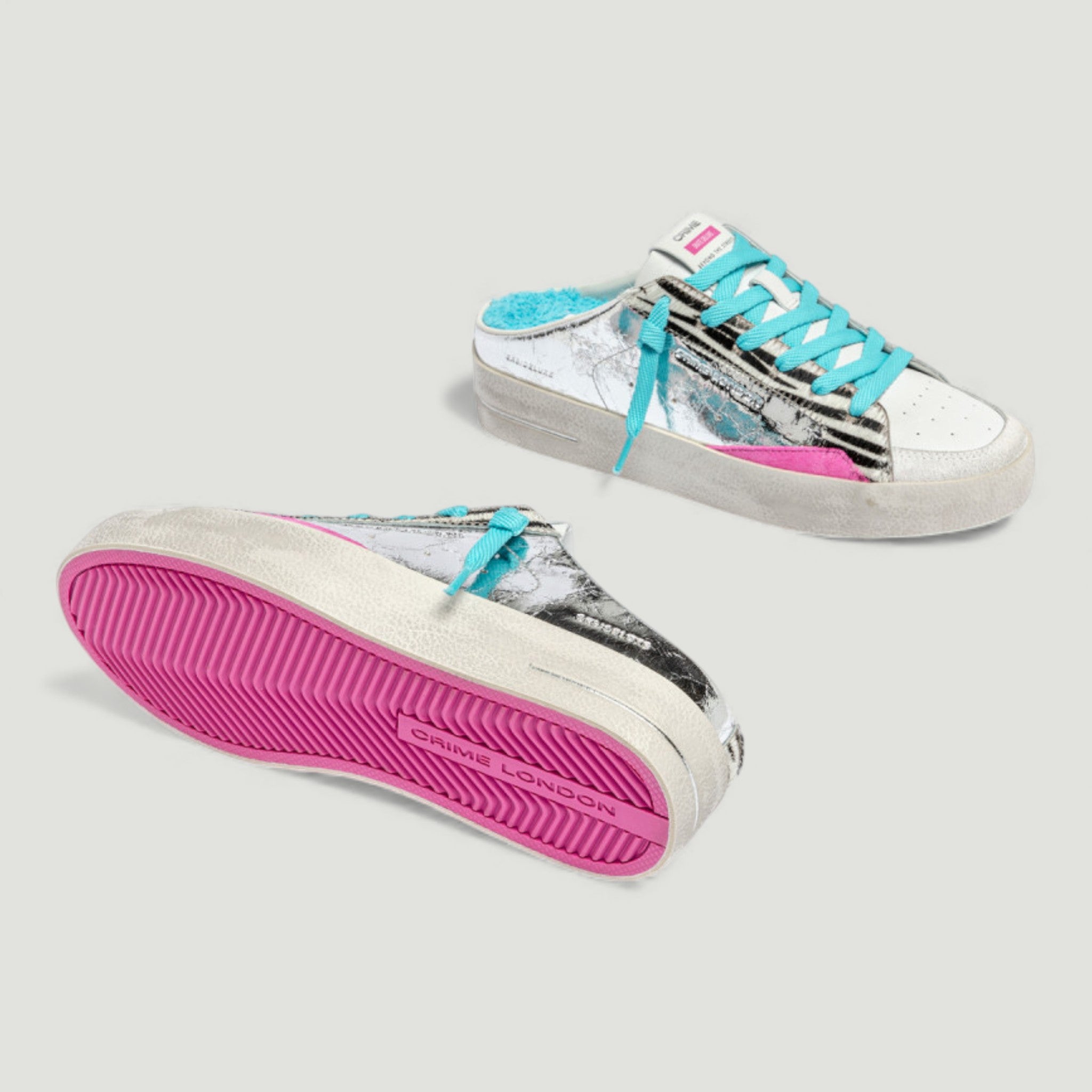 CRIME LONDON SK8 DELUX SABOT SILVER