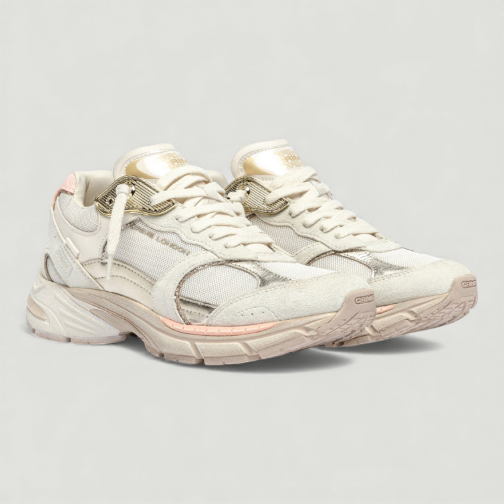CRIME LONDON SNEAKERS FUGITIVE 9094 BLUSH GLOW-UP PLATINUM