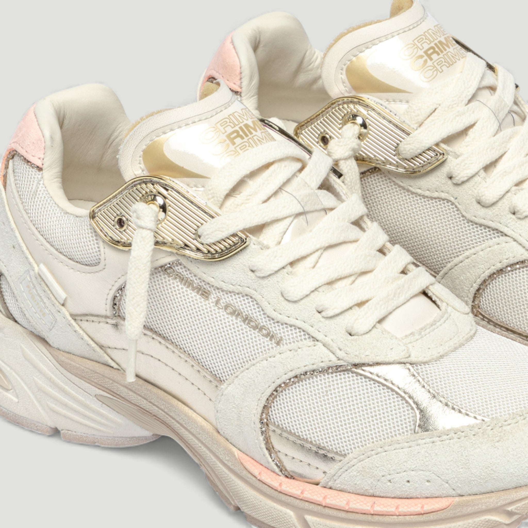 CRIME LONDON SNEAKERS FUGITIVE 9094 BLUSH GLOW-UP PLATINUM