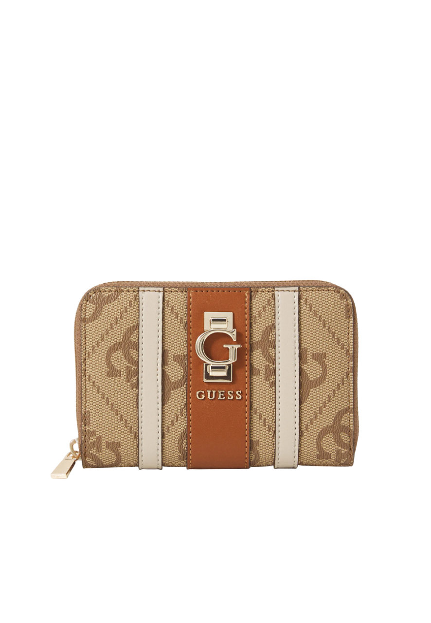 GUESS PORTAFOGLIO ERENIA SLG MEDIUM ZIP AROUND LATTE LOGO