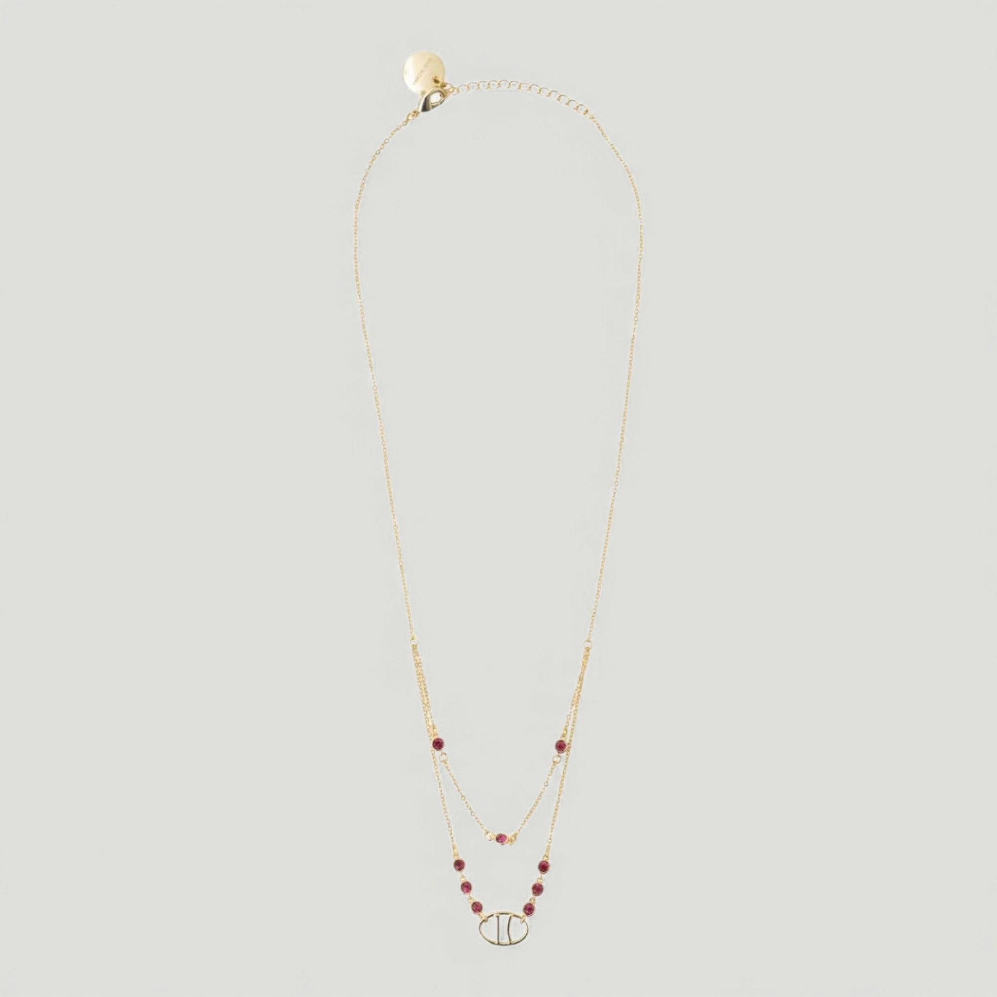 ALVIERO MARTINI 1^ CLASSE COLLANA 1C E PIETRE IN VETRO ORO