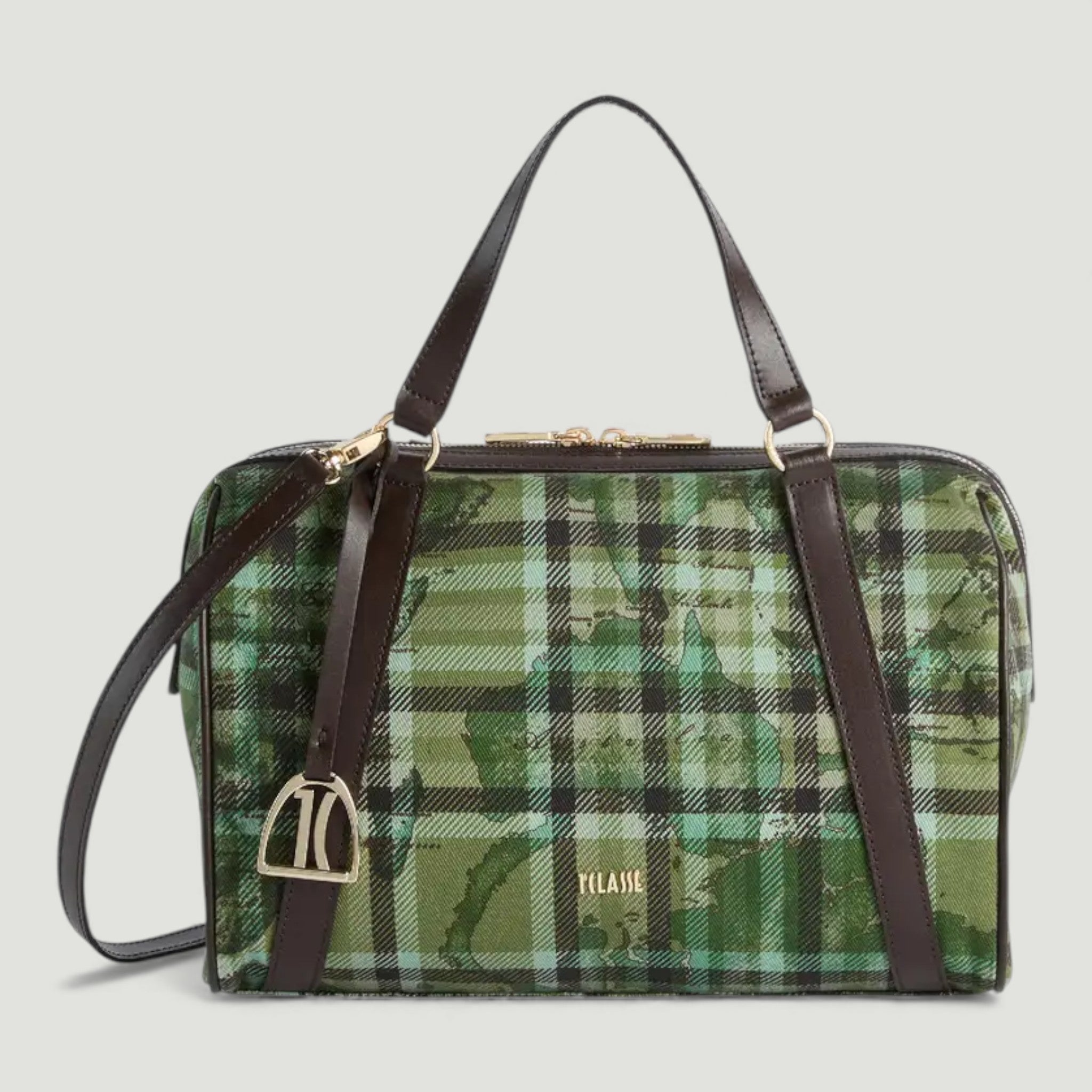 ALVIERO MARTINI 1^ CLASSE BAULETTO TARTAN C/TRACOLLA VERDE MUSCHIO