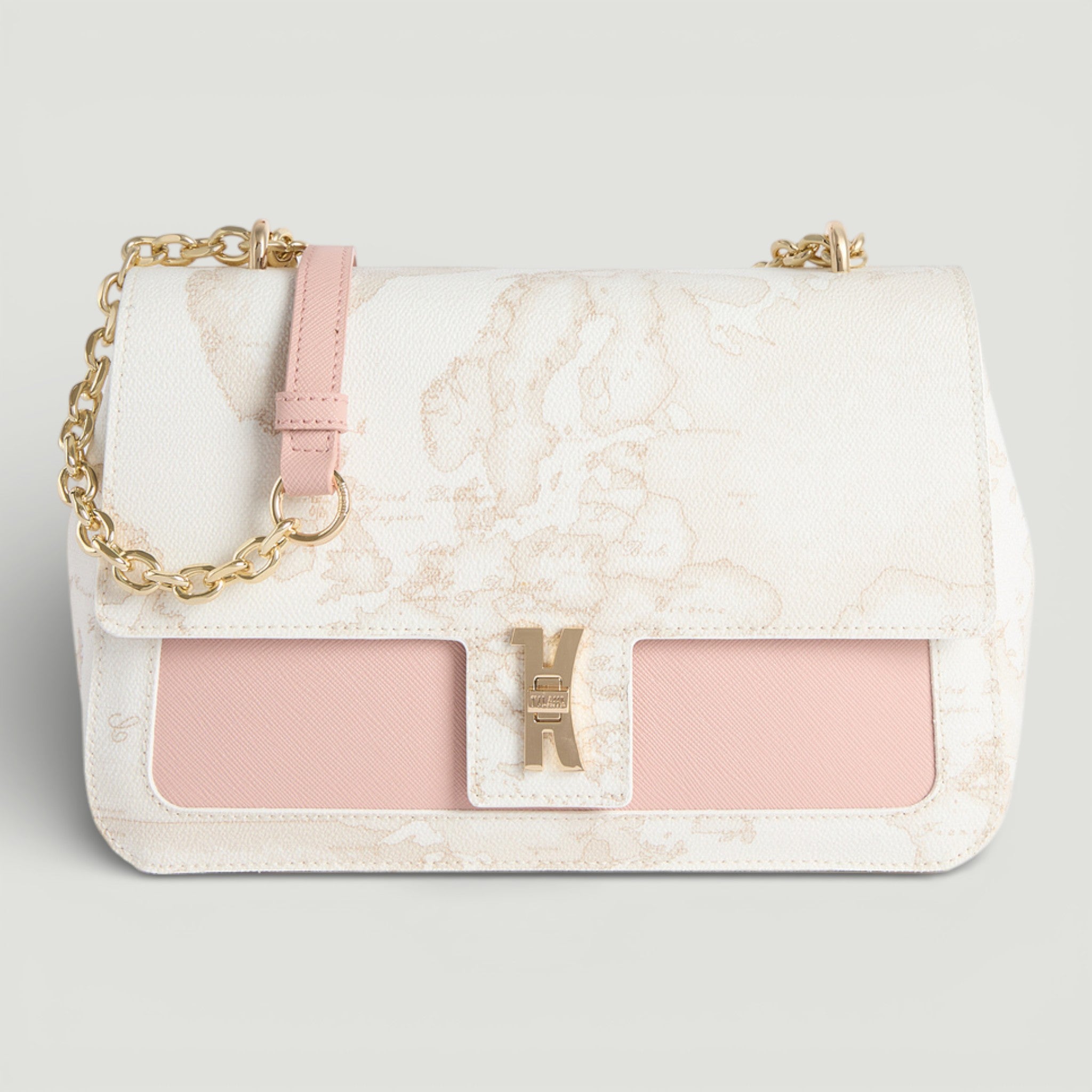 ALVIERO MARTINI 1^ CLASSE BORSA TRACOLLA CON CATENA BIANCA/ROSA