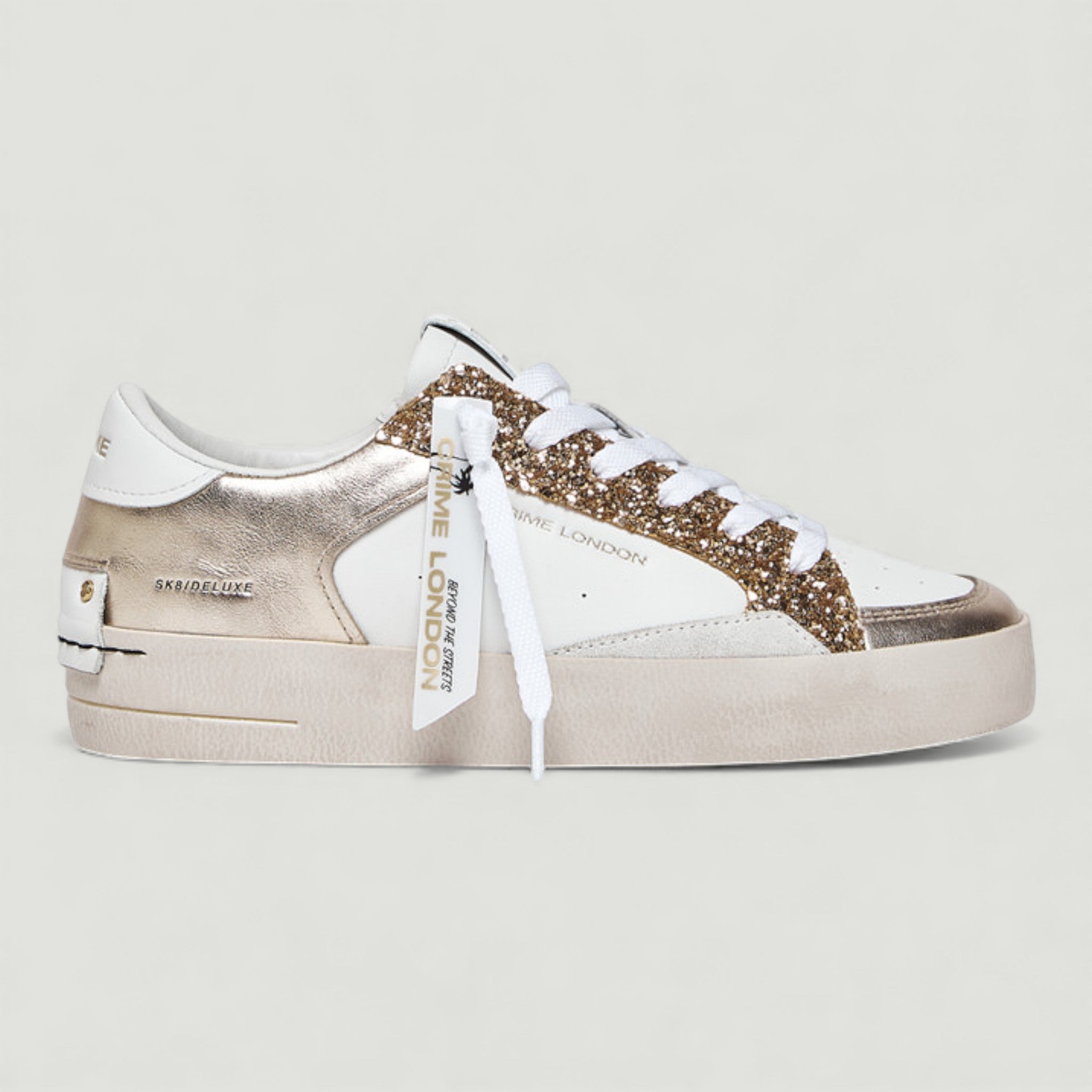 CRIME LONDON SNEAKERS SK8 DELUXE PLATINUM GLAM