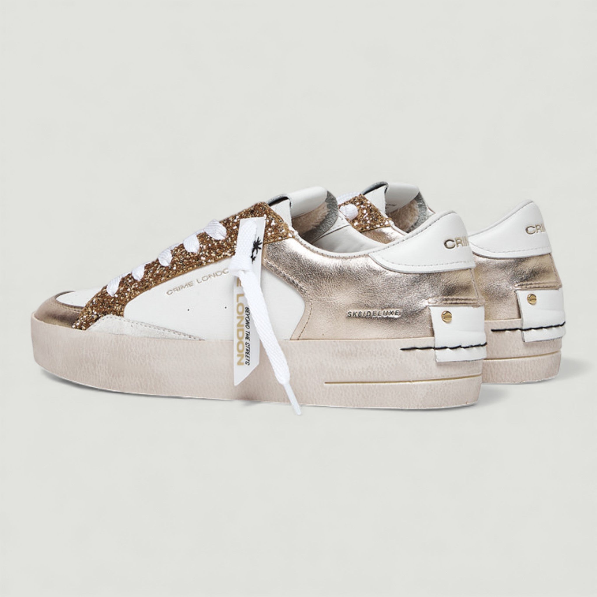 CRIME LONDON SNEAKERS SK8 DELUXE PLATINUM GLAM