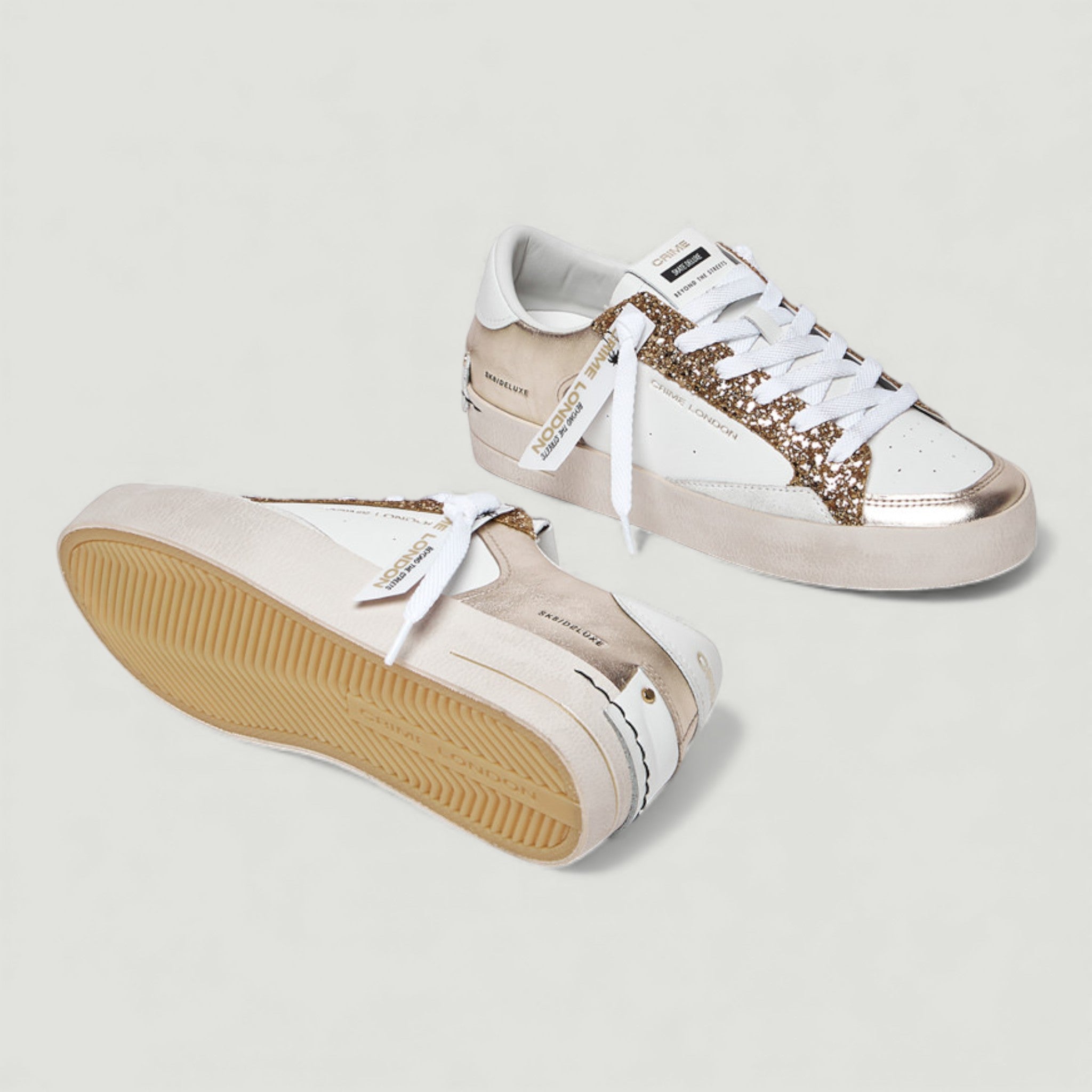 CRIME LONDON SNEAKERS SK8 DELUXE PLATINUM GLAM
