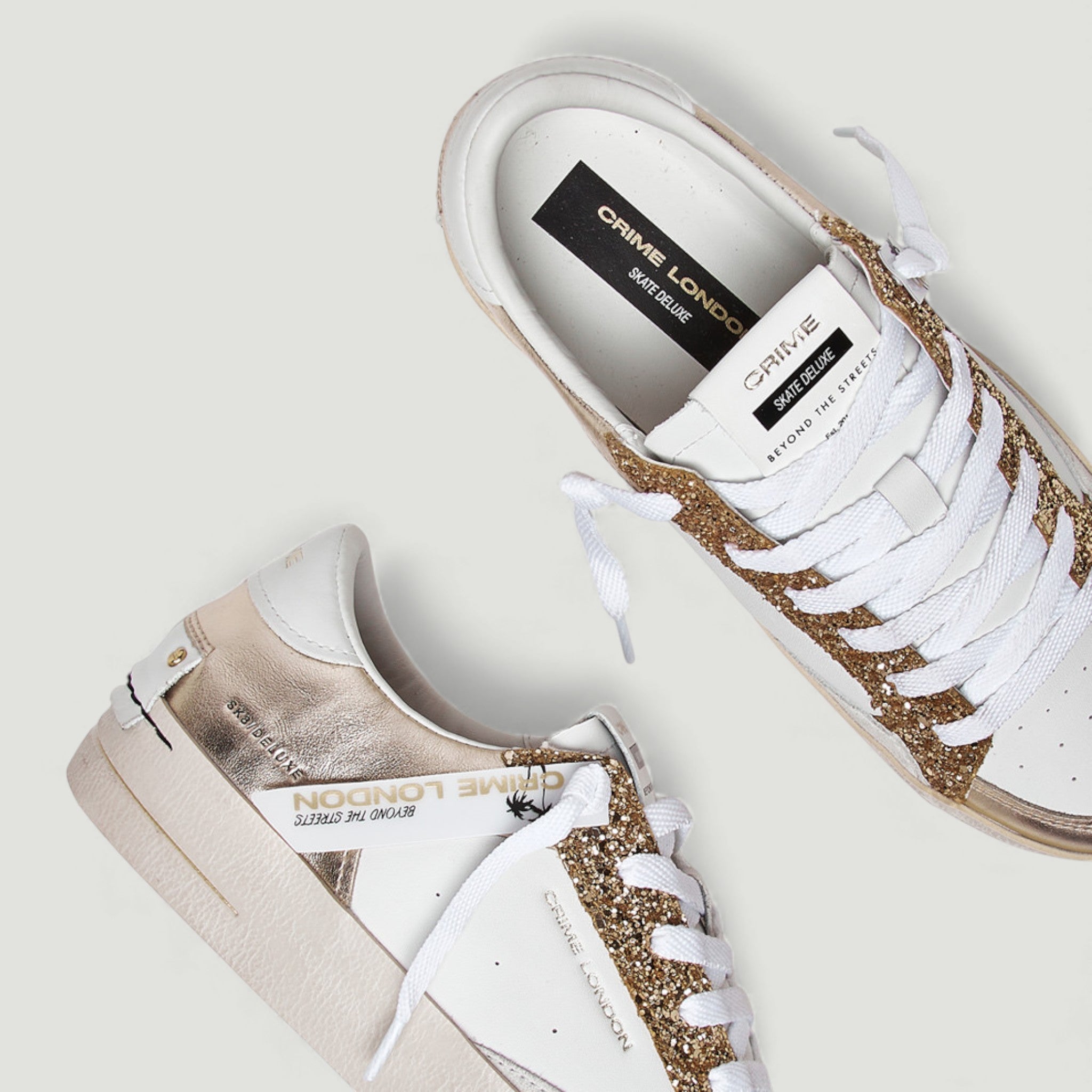 CRIME LONDON SNEAKERS SK8 DELUXE PLATINUM GLAM