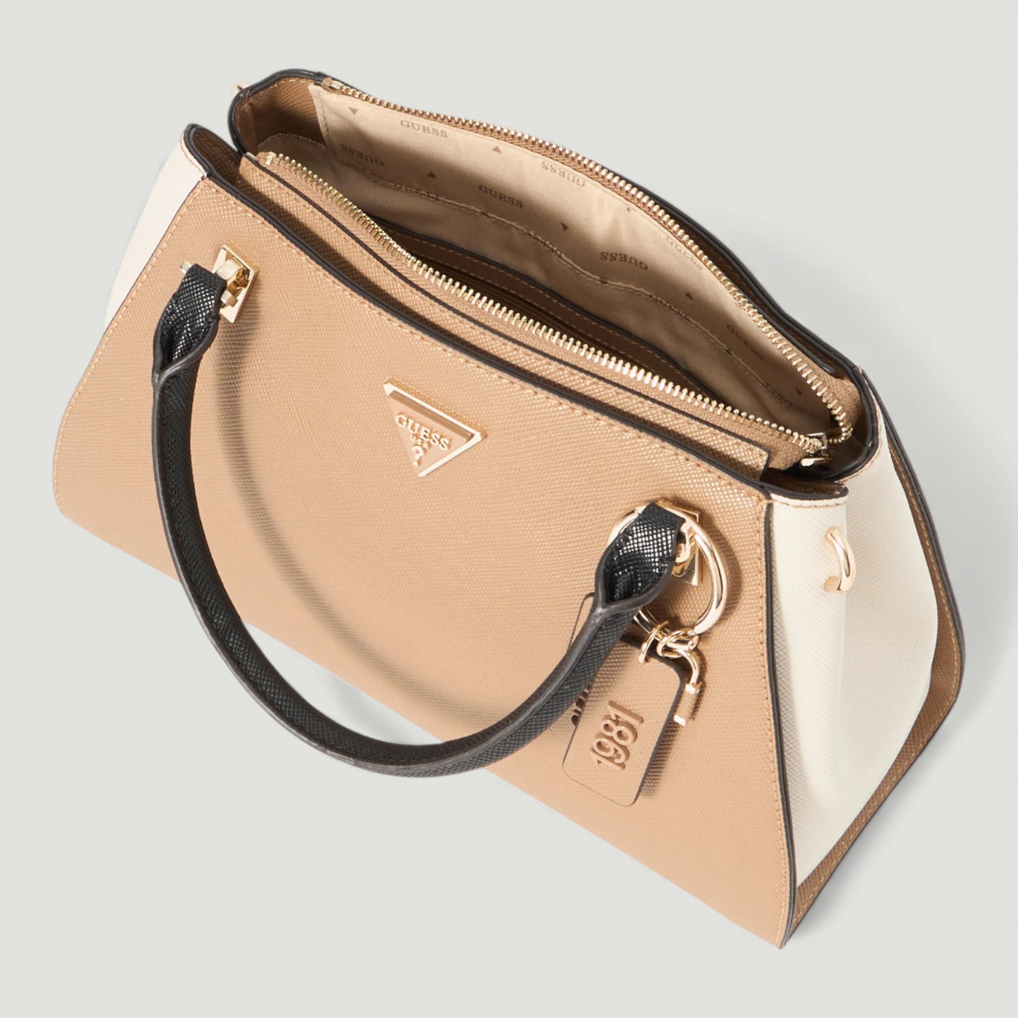 GUESS BORSA NOELLE II LUXURY SATCHEL TAN MULTI