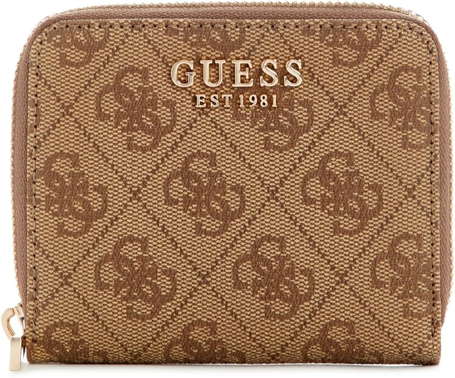 GUESS PORTAFOGLIO LAUREL II SLG SMALL ZIP AROUND LATTE LOGO