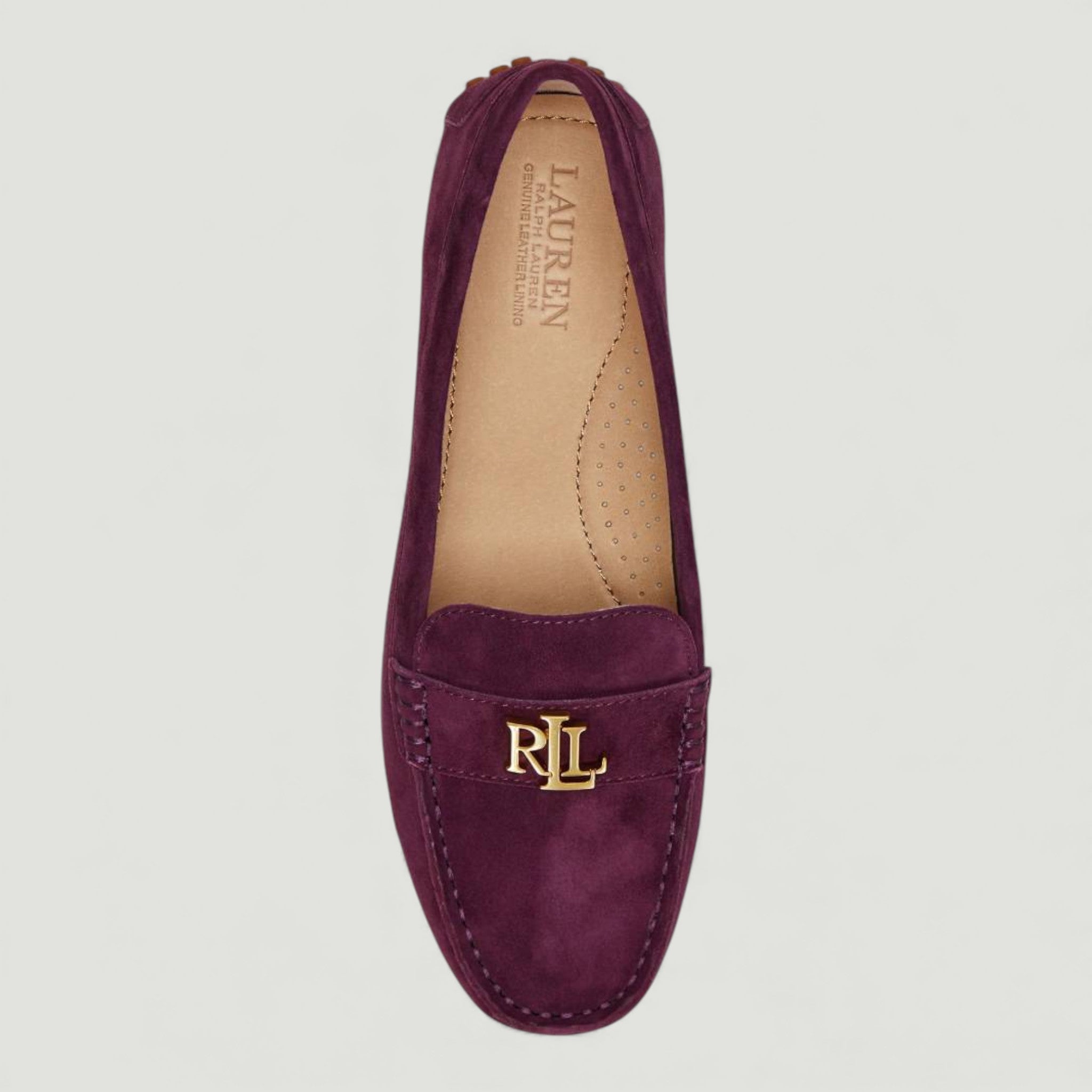 RALPH LAUREN MOCASSINI BURNSBURY IN CAMOSCIO PINOT NOIR VIOLA