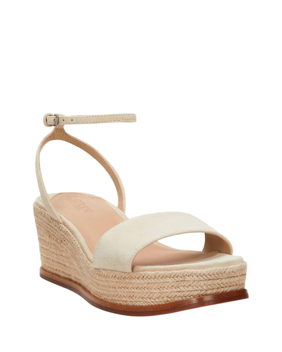RALPH LAUREN ESPADRILLAS LEONA IN CAMOSCIO SAND DUNE
