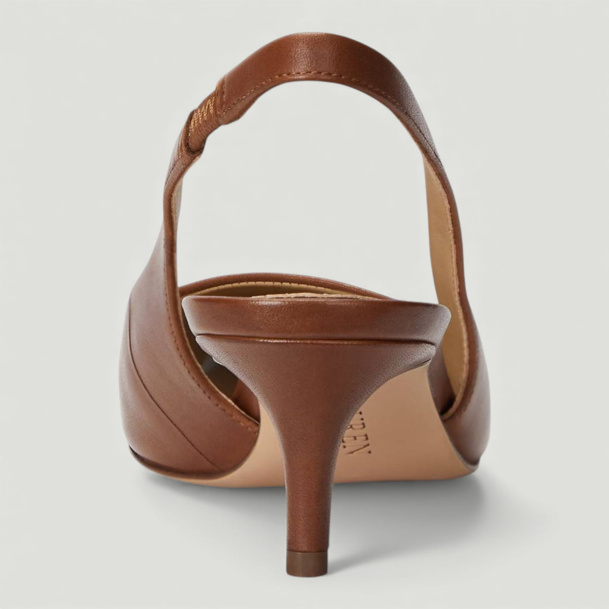RALPH LAUREN DECOLLETE LOLAH IN PELLE BRUNITA DEEP SADDLE