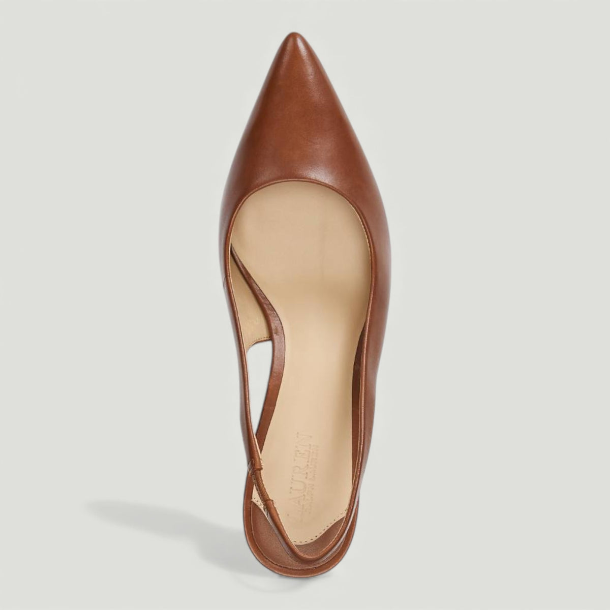 RALPH LAUREN DECOLLETE LOLAH IN PELLE BRUNITA DEEP SADDLE