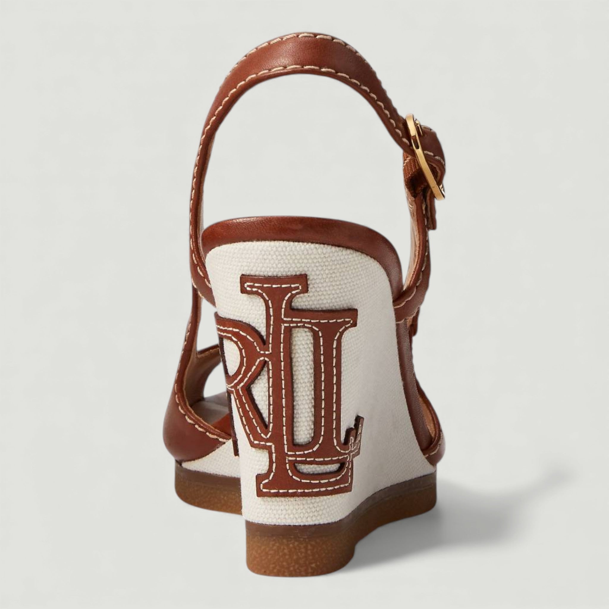 RALPH LAUREN SANDALI RONI IN PELLE BRUNITA DEEP SADDLE TAN