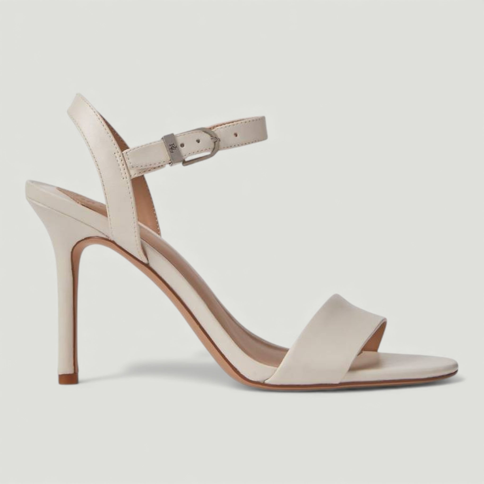 RALPH LAUREN SANDALI GWEN IN CUOIO NAPPA SOFT WHITE
