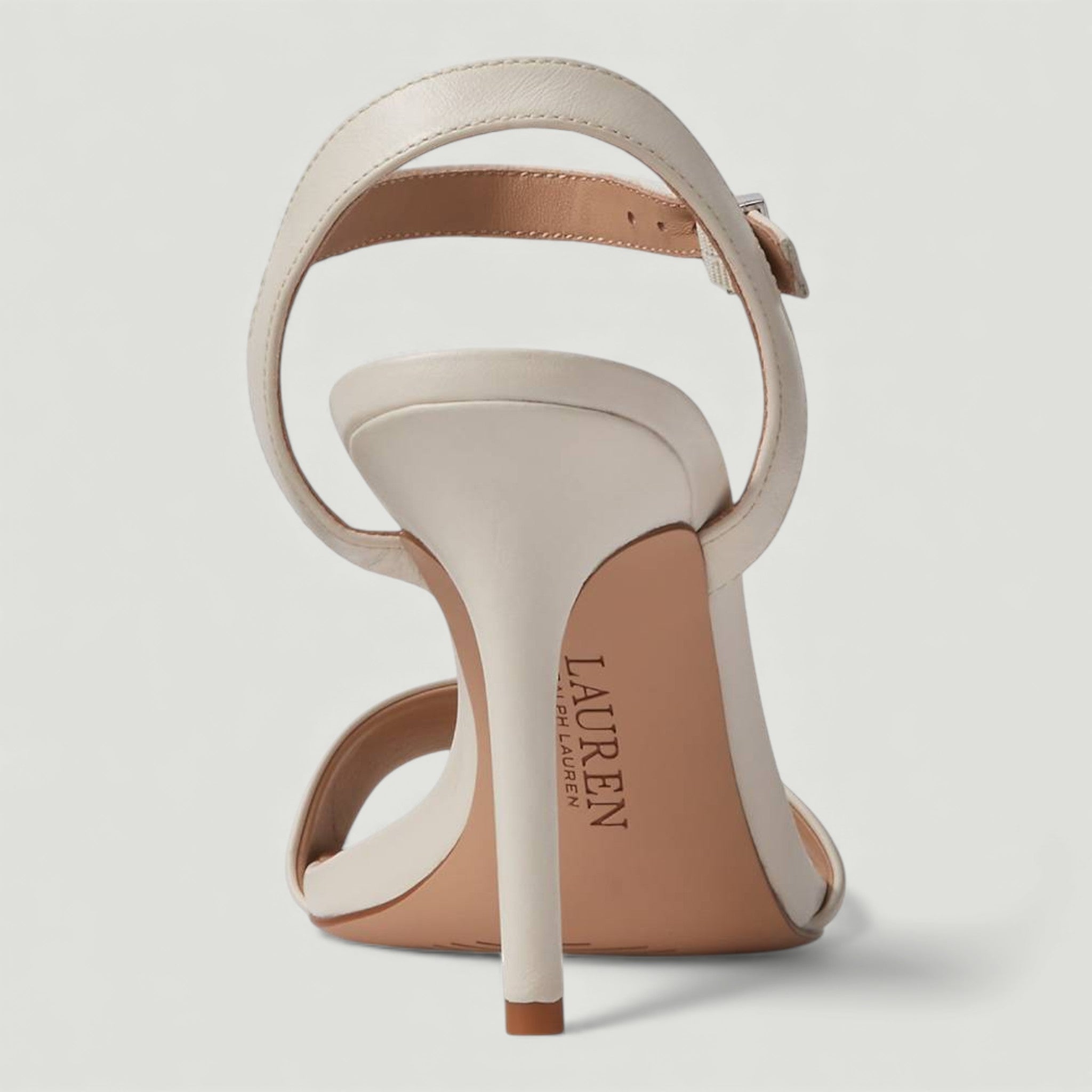 RALPH LAUREN SANDALI GWEN IN CUOIO NAPPA SOFT WHITE