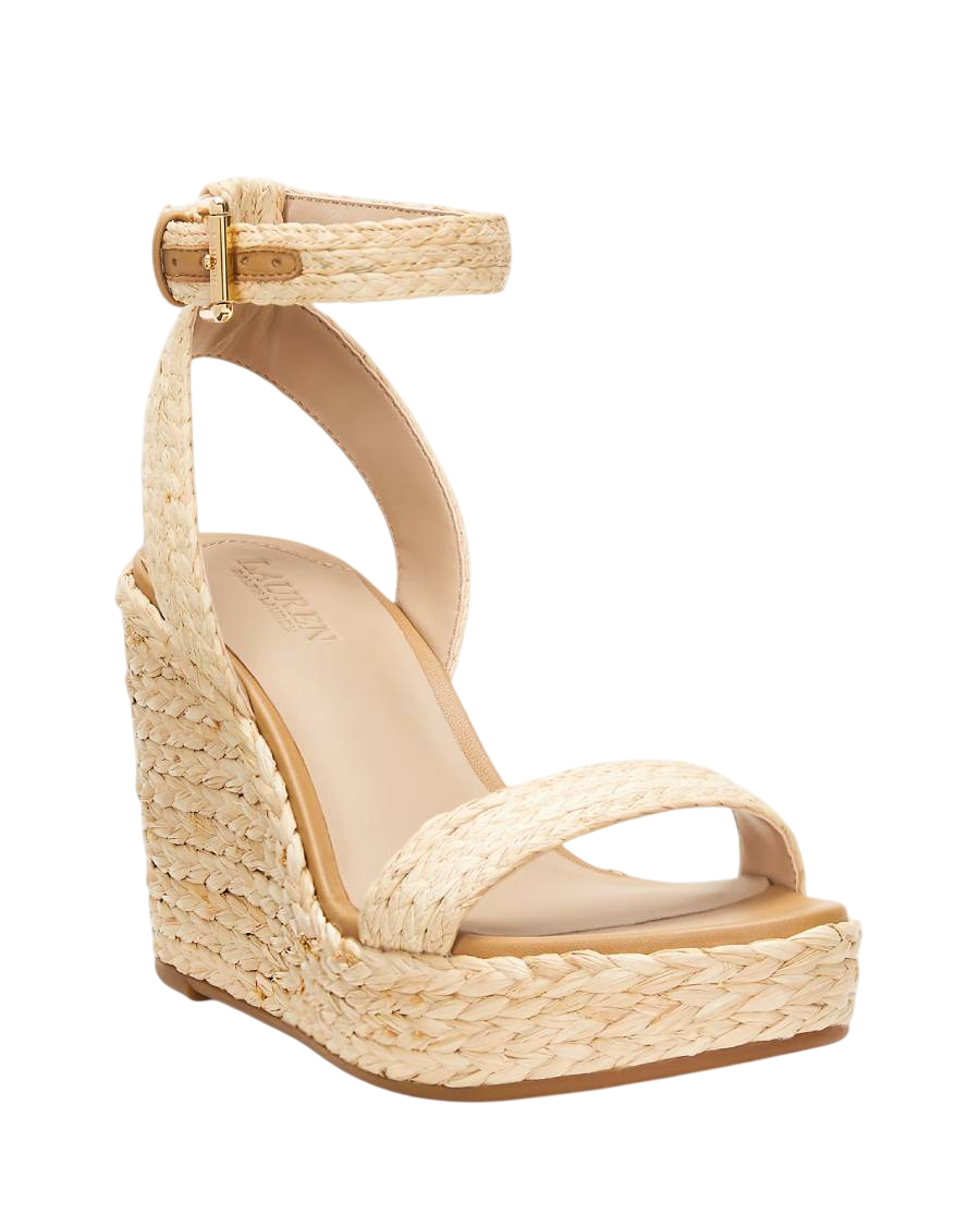 RALPH LAUREN ESPADRILLAS HILARIE IV IN RAFIA NATURAL/BUFF