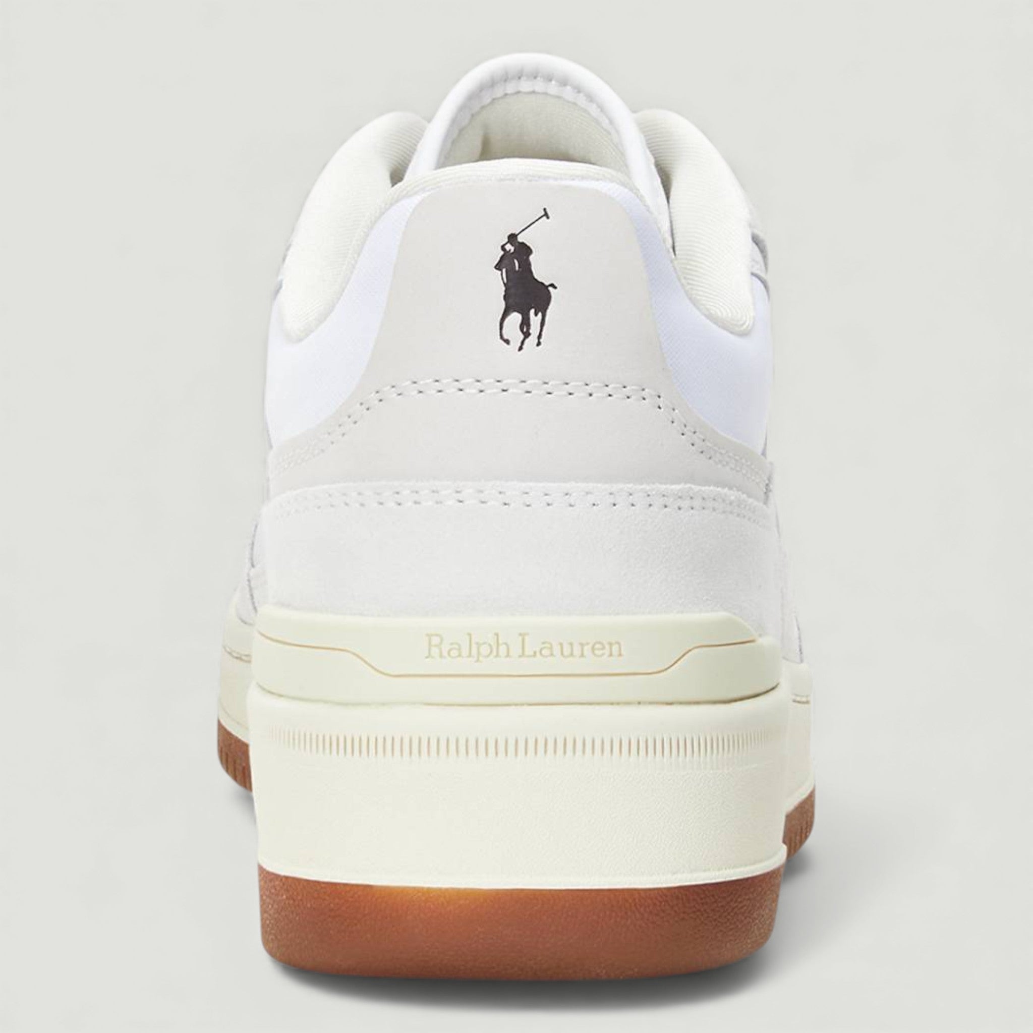 RALPH LAUREN POLO SPORT SNEAKERS MASTERS SPRT LOW TOP LACE BIANCO/DARK BROWN