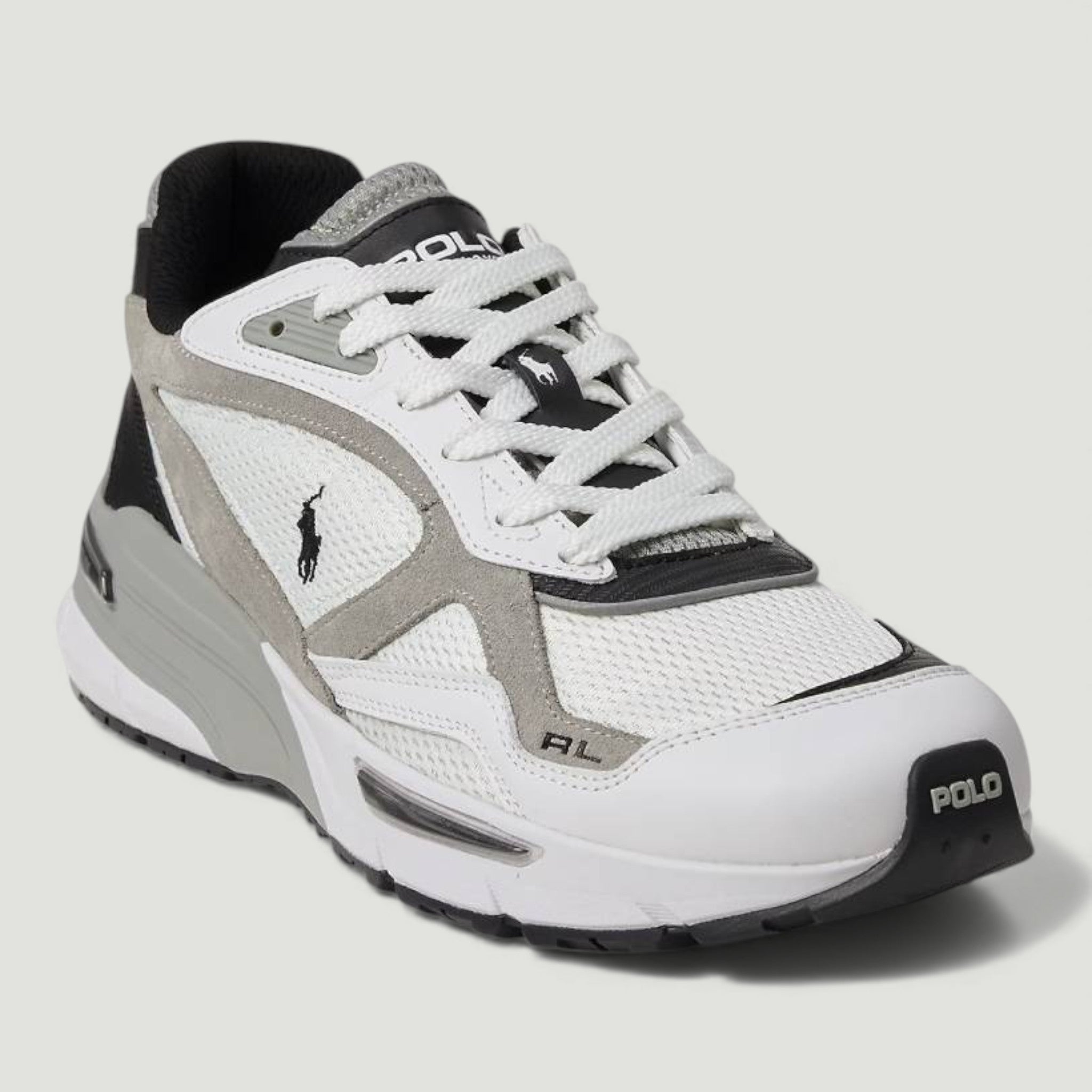 RALPH LAUREN SNEAKERS TRACKSTER 275 WHITE/GREY/BLACK UOMO