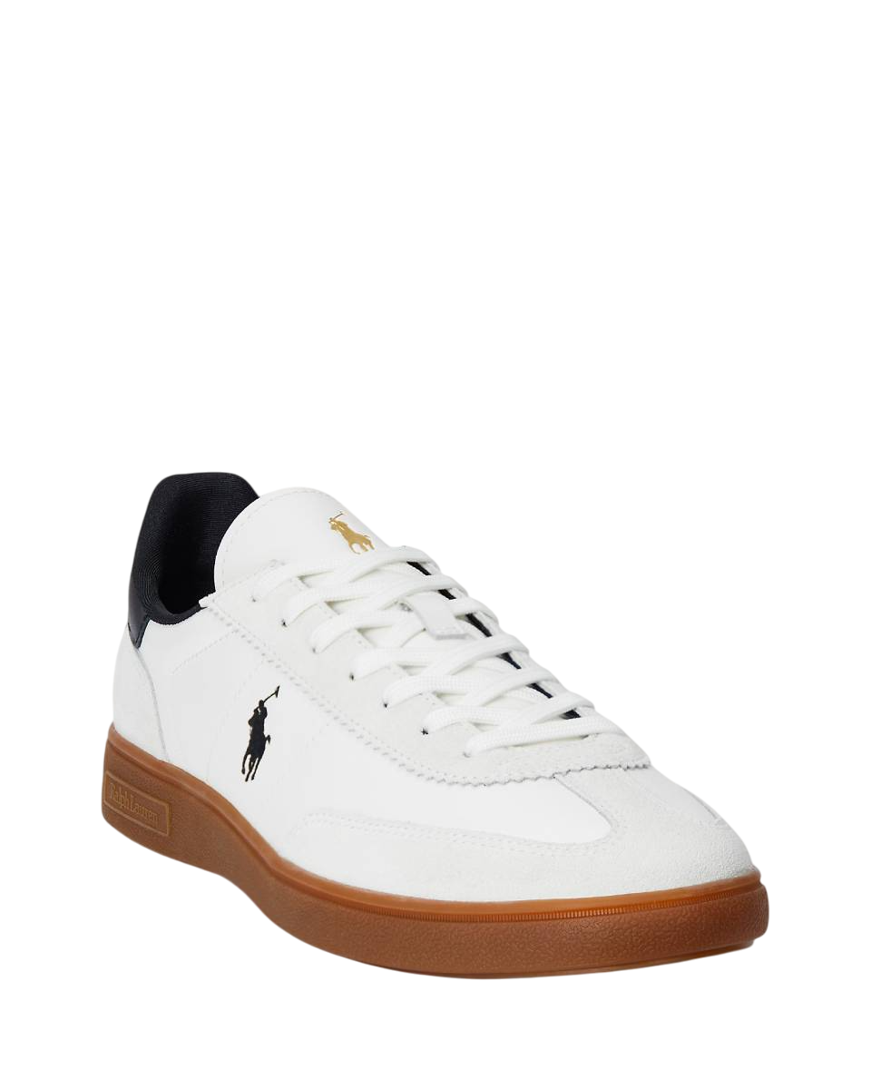 RALPH LAUREN SNEAKERS BEFORD IN PELLE E CAMOSCIO WHITE/BLACK
