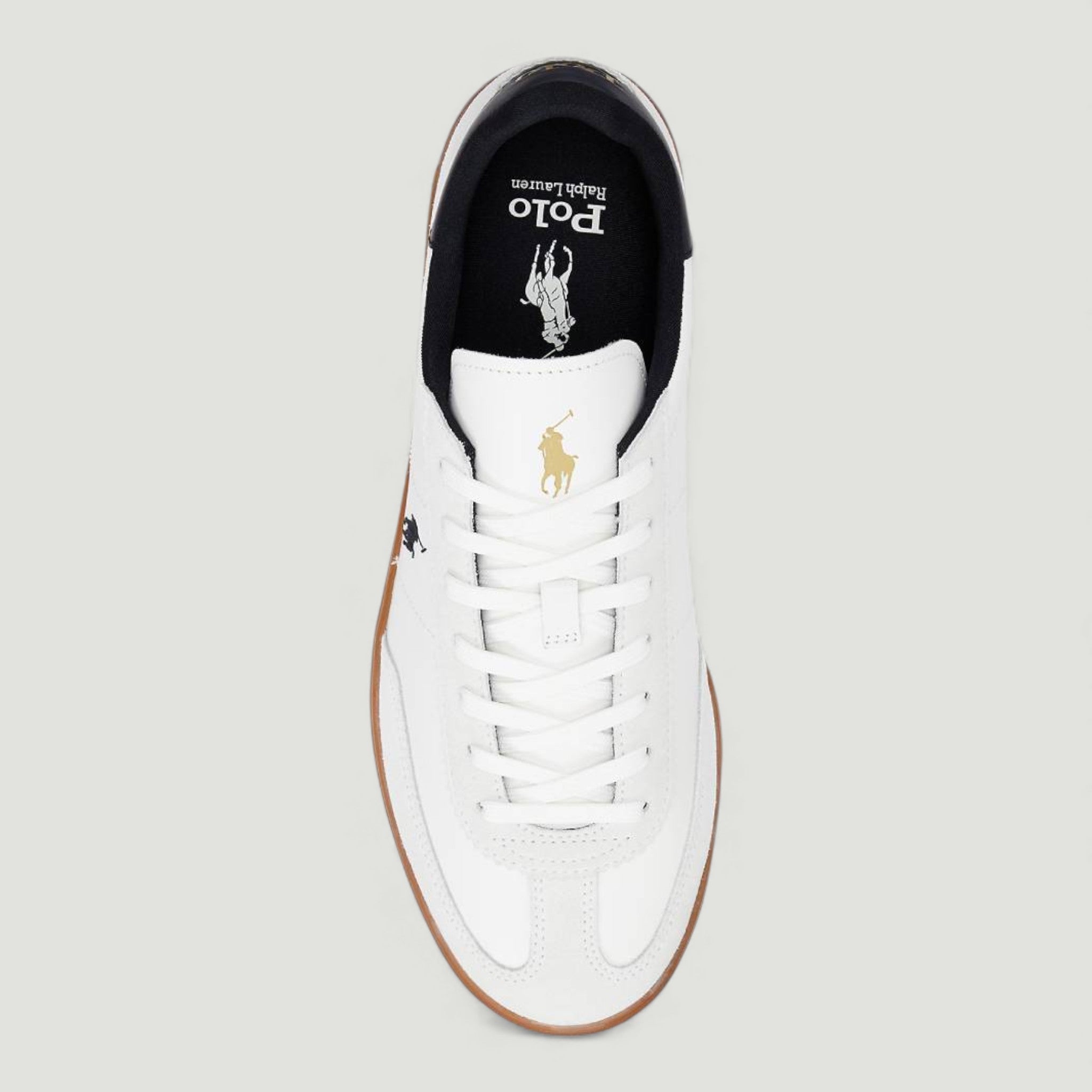 RALPH LAUREN SNEAKERS BEFORD IN PELLE E CAMOSCIO WHITE/BLACK UOMO