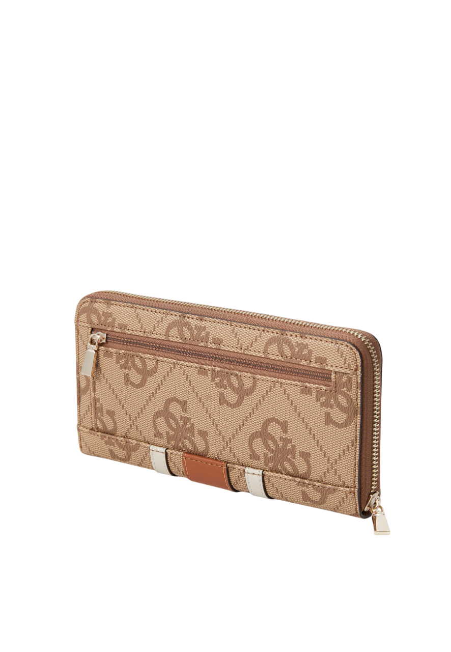 GUESS PORTAFOGLIO ERENIA SLG LARGE ZIP AROUND LATTE LOGO