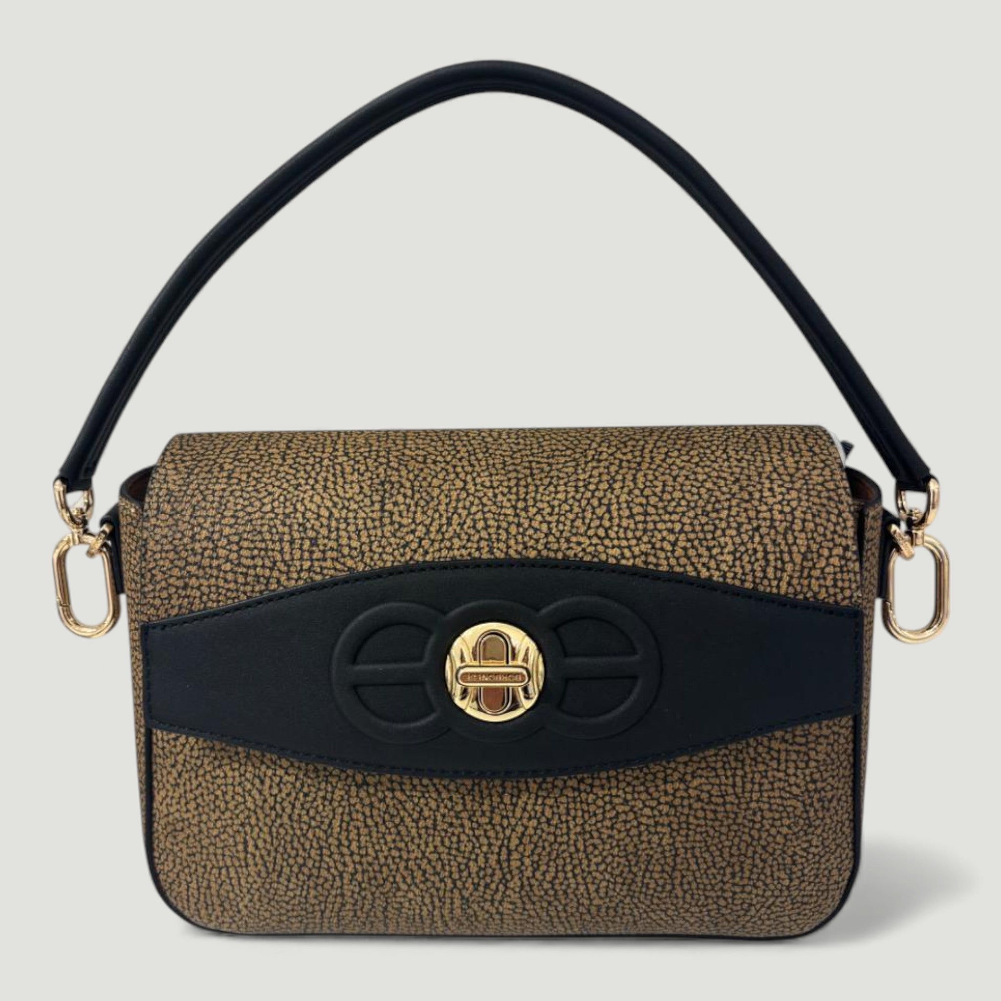 BORBONESE BORSA CAMERA CASE S. C/T OP NATURALE NERO OP NATURALE NERO