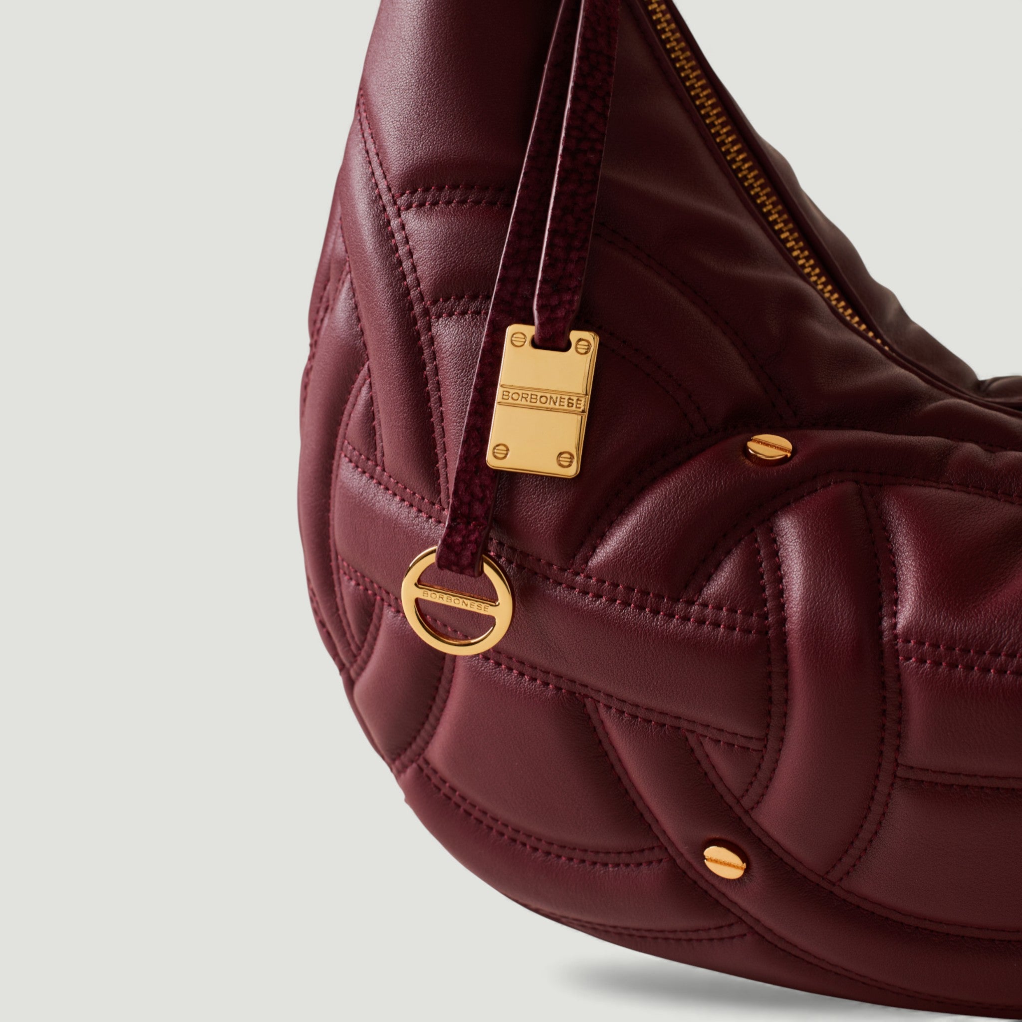 BORBONESE BORBONESE BORSA HOBO M. MERLOT