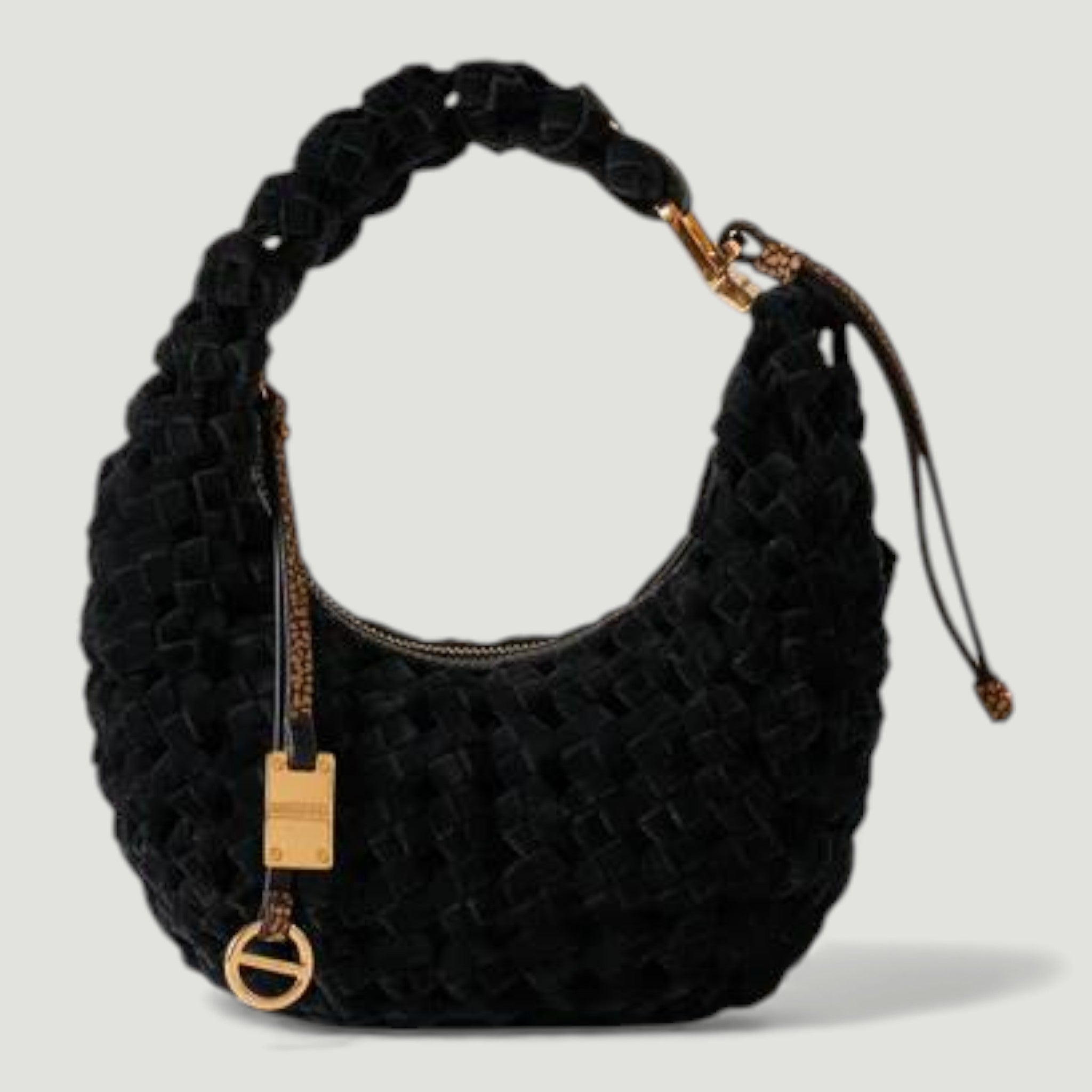 BORBONESE BORSA HOBO PETITE NERO/OP NATURALE