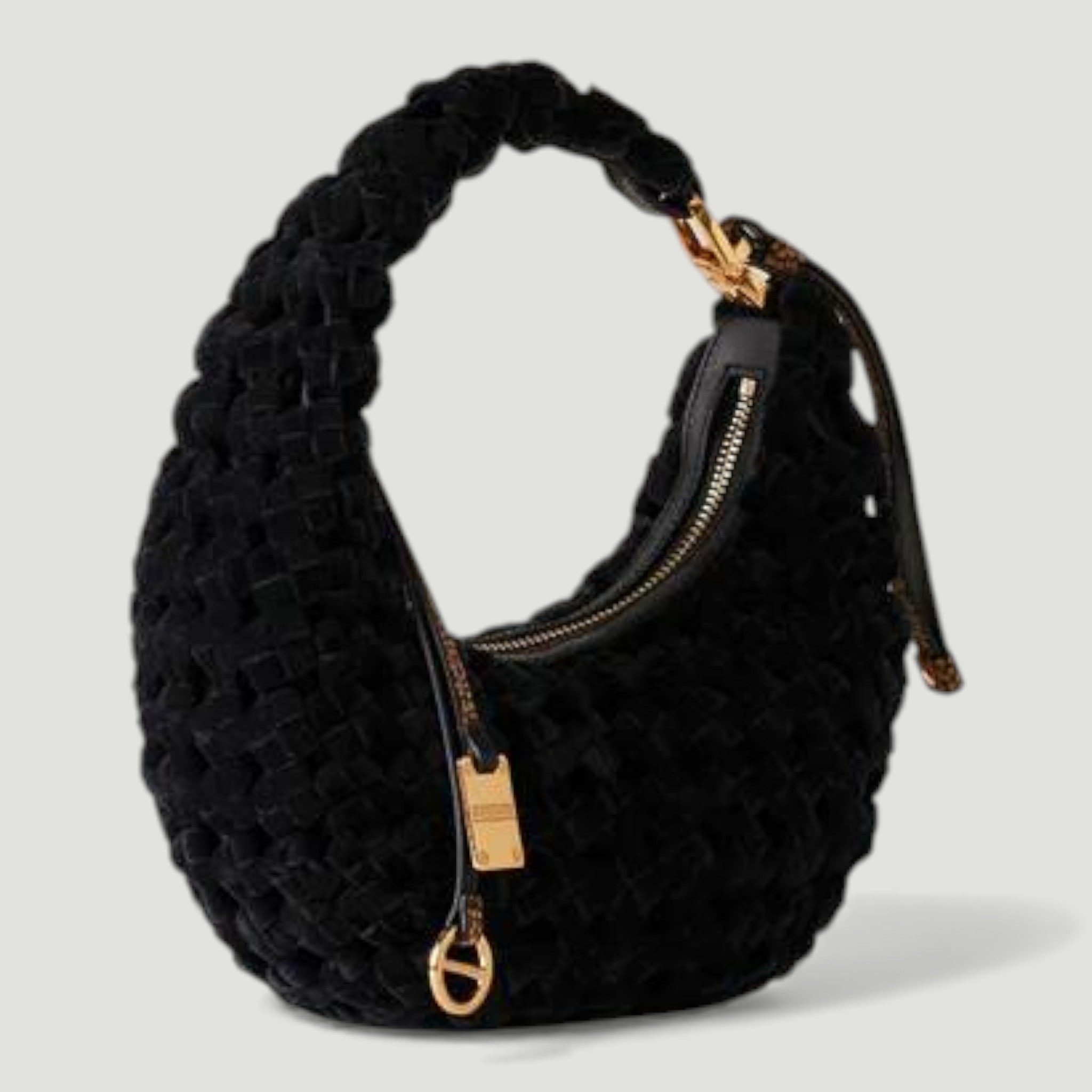 BORBONESE BORSA HOBO PETITE NERO/OP NATURALE