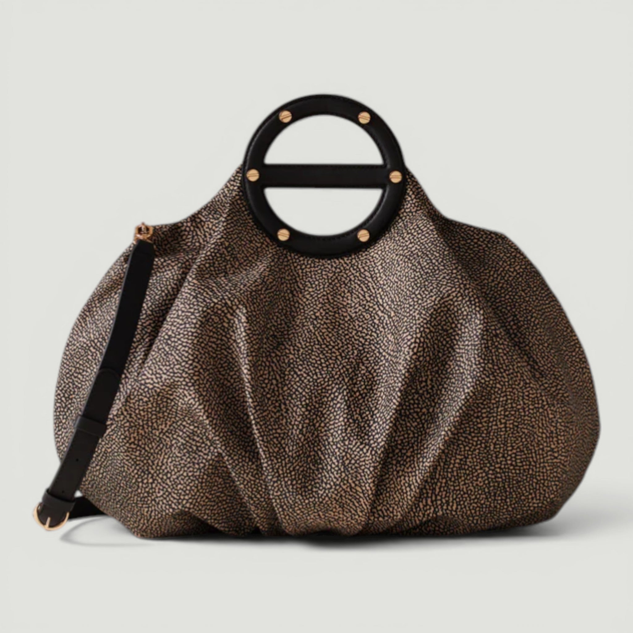 BORBONESE BORSA A MANO M. C/T OP NATURALE/NERO