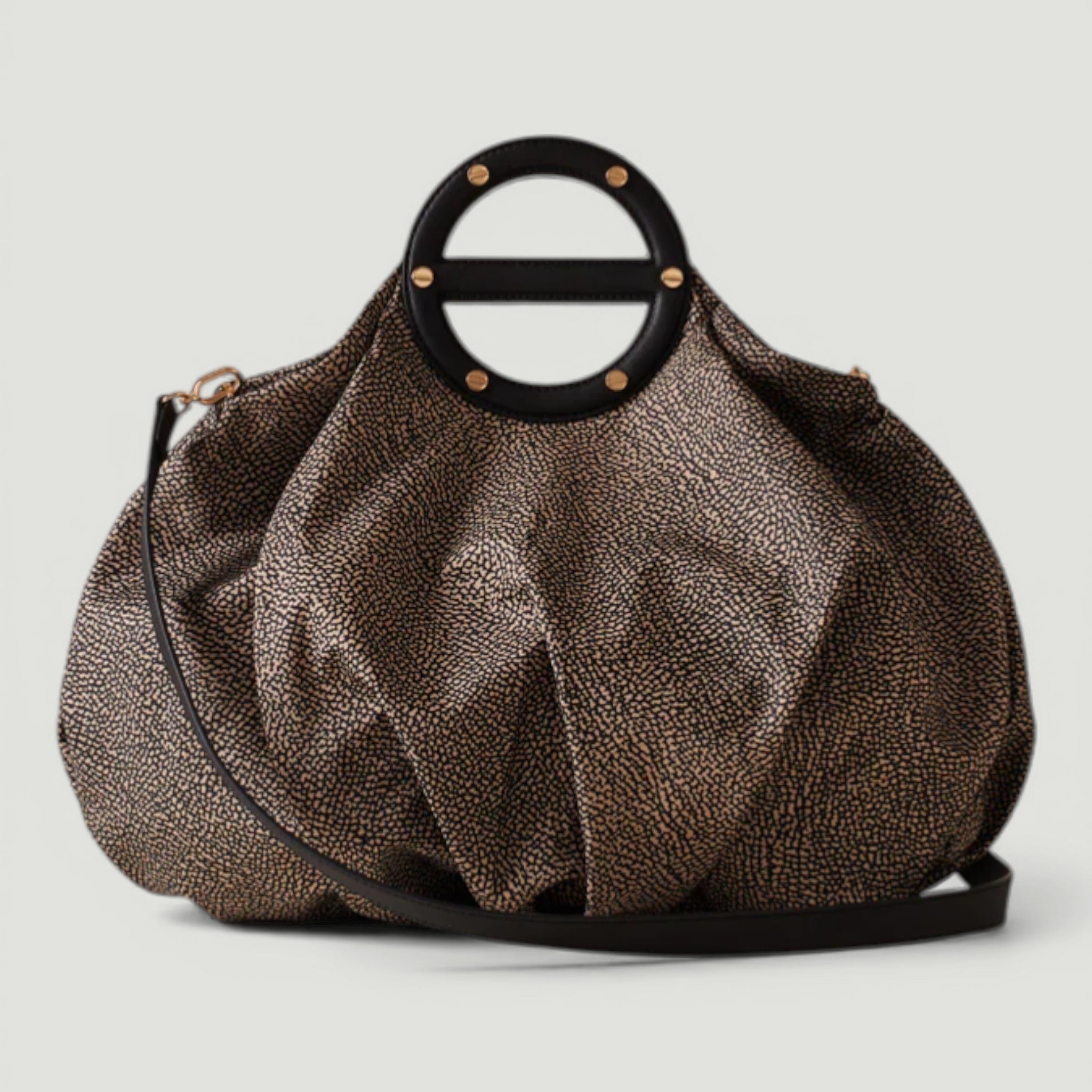 BORBONESE BORSA A MANO M. C/T OP NATURALE/NERO