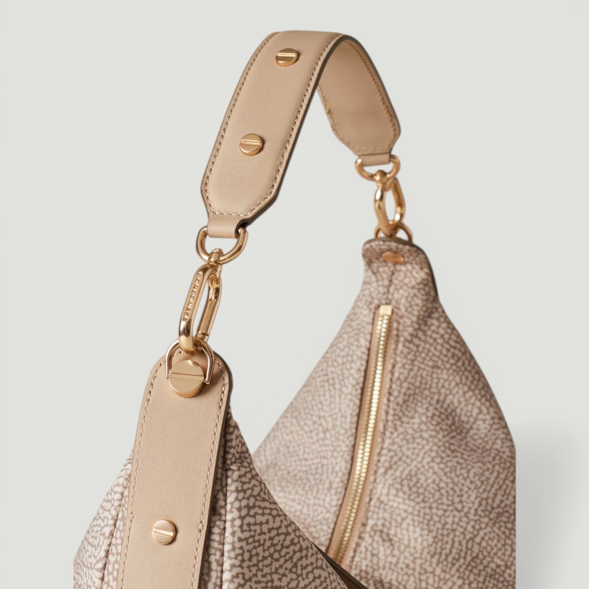 BORBONESE BORSA HOBO M. SABBIA