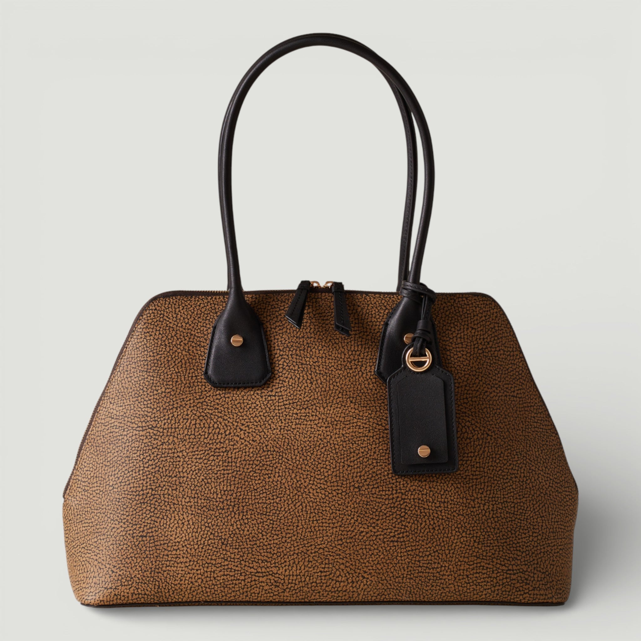 BORBONESE BORSA BAULETTO L. OP NATURALE/NERO