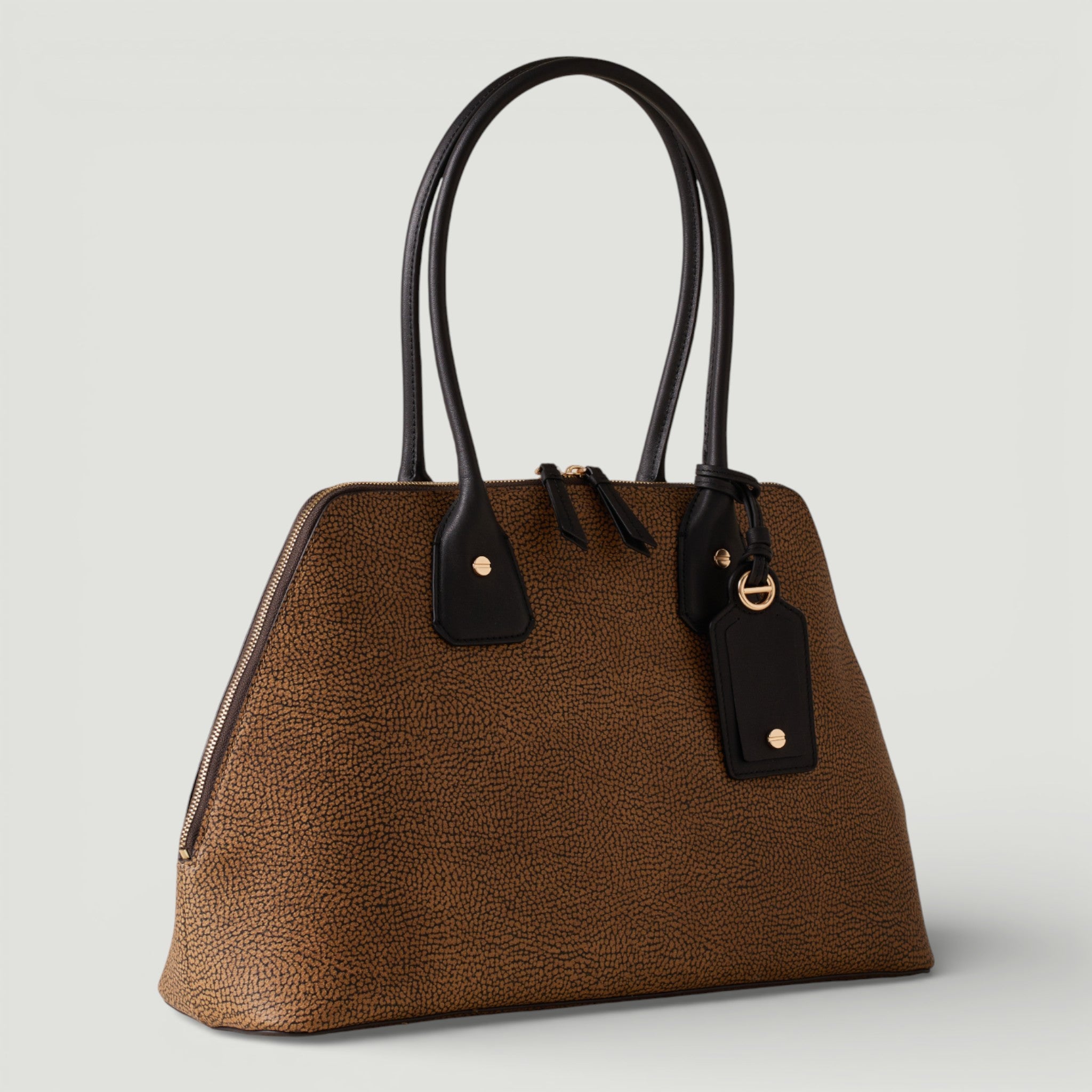 BORBONESE BORSA BAULETTO L. OP NATURALE/NERO