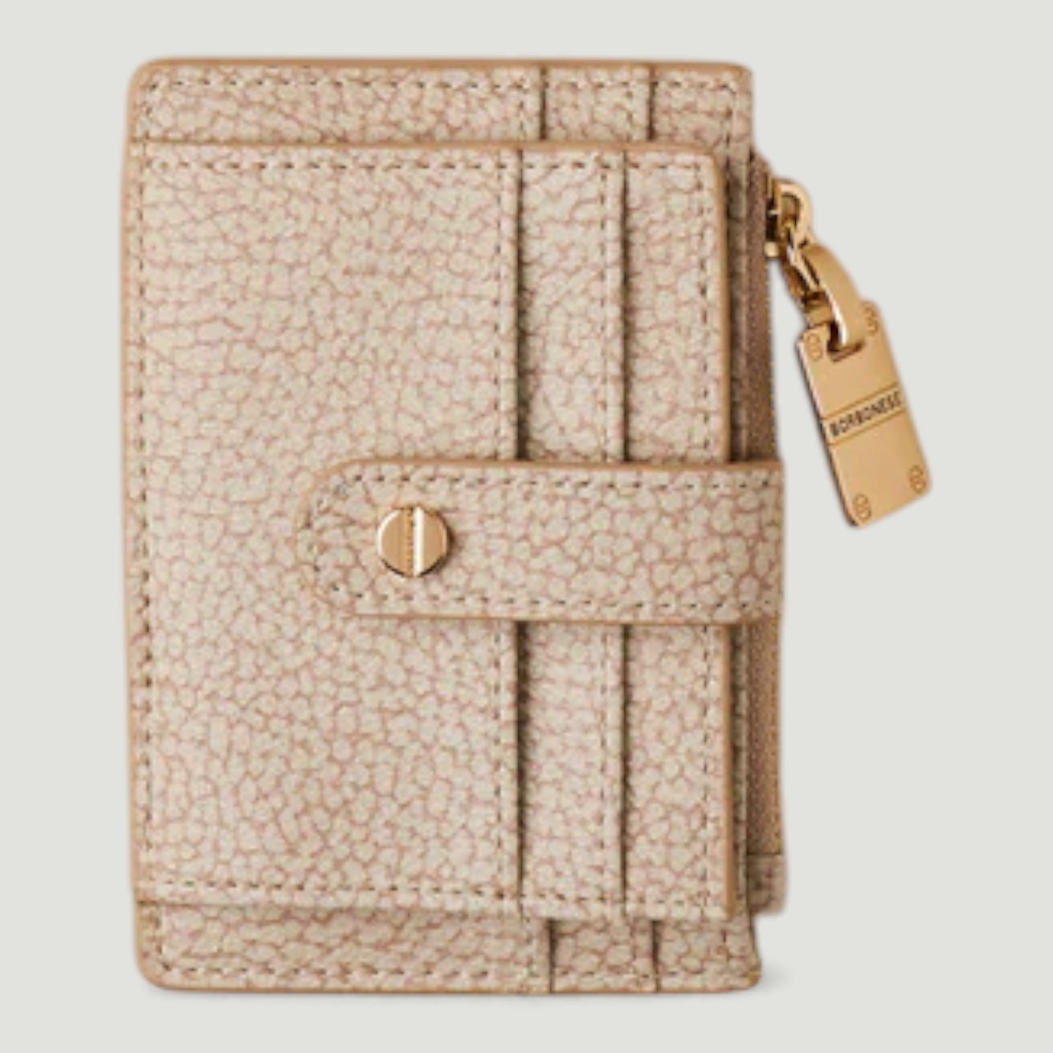 BORBONESE PORTA CARTE DI CREDITO C/ZIP SABBIA