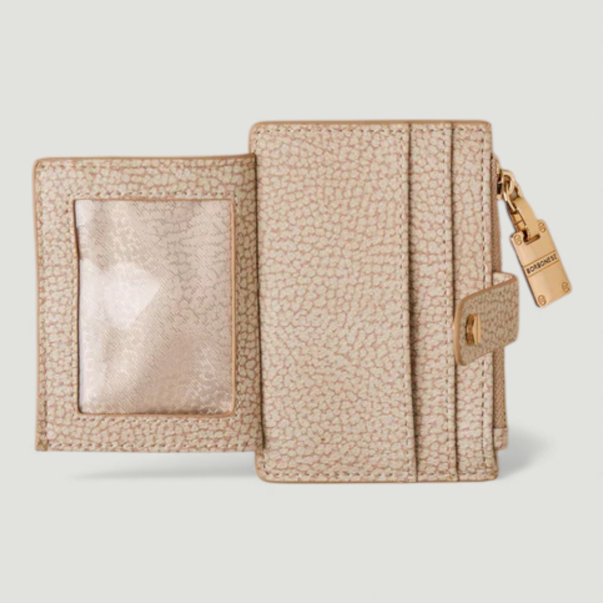 BORBONESE PORTA CARTE DI CREDITO C/ZIP SABBIA