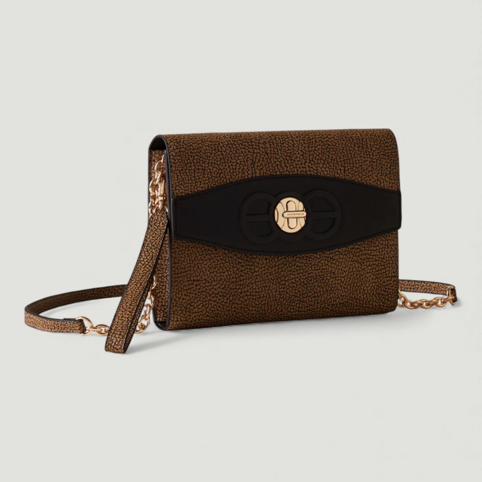 BORBONESE BUSTA M. C/MANIGLIA E T. OP NATURALE/NERO OP NATURALE NERO