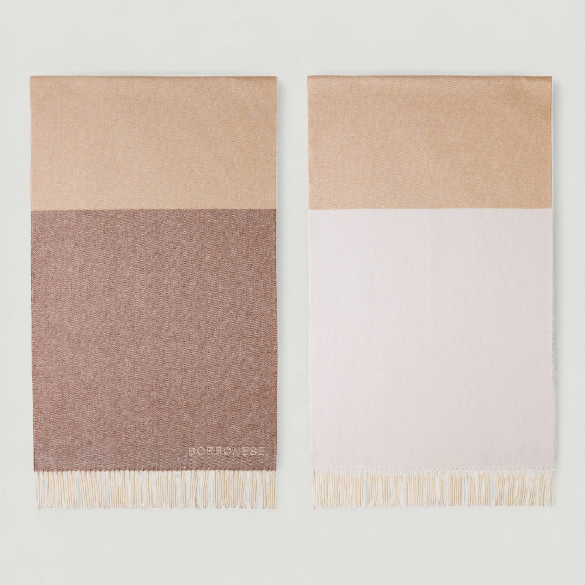 BORBONESE STOLA 55X200 PANNA/BEIGE/MARRONE