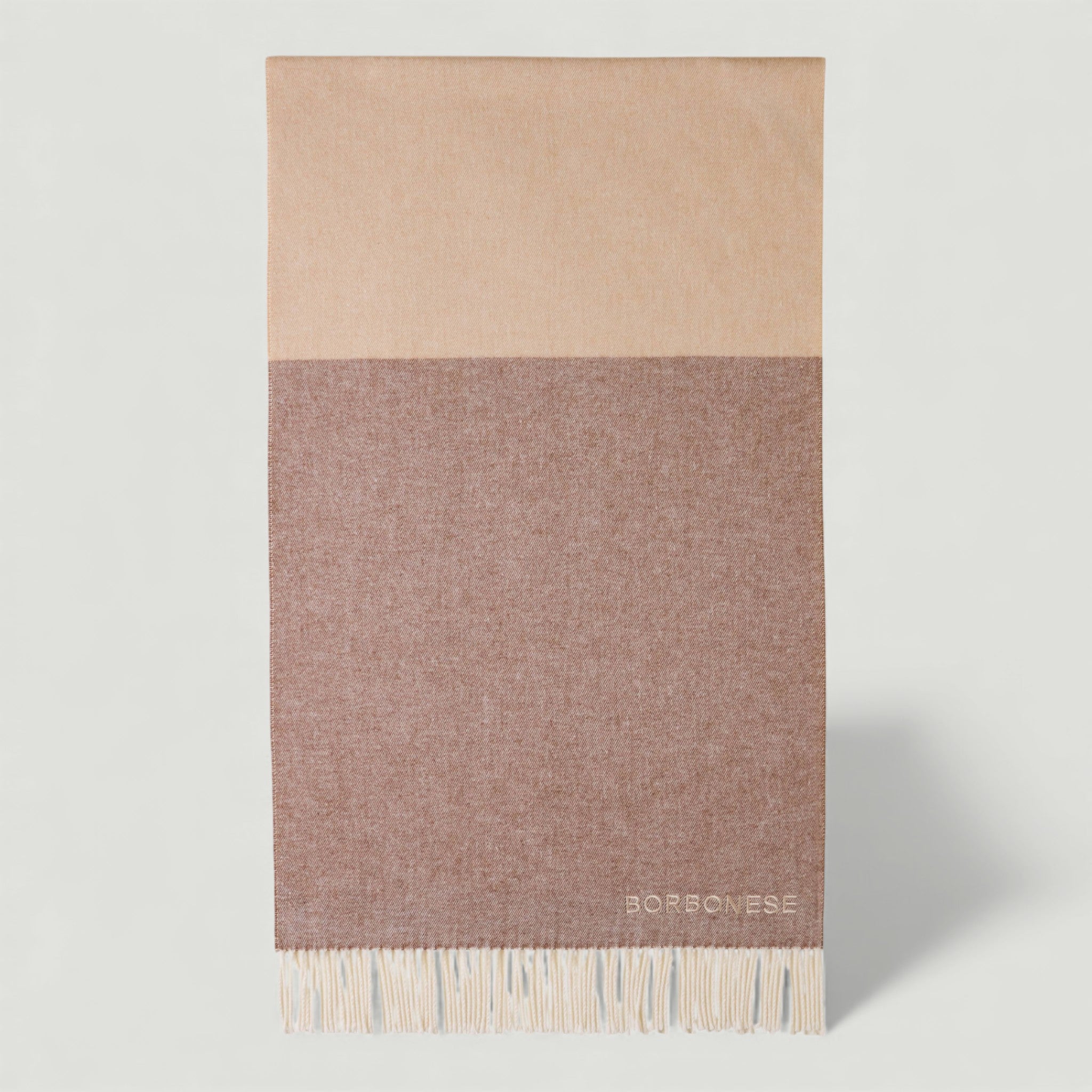 BORBONESE STOLA 55X200 PANNA/BEIGE/MARRONE