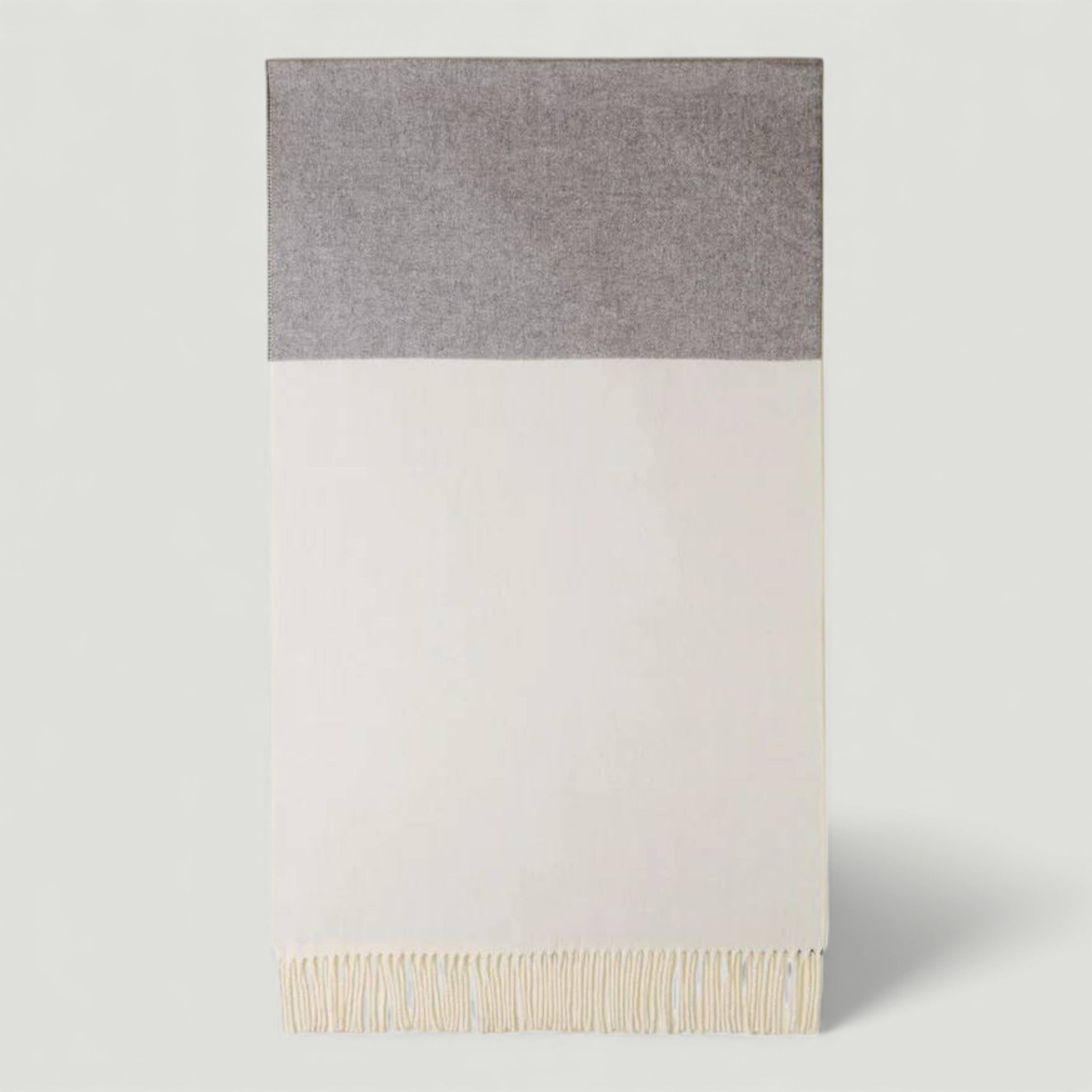 BORBONESE STOLA 55X200 WHITE/GREY/BLACK