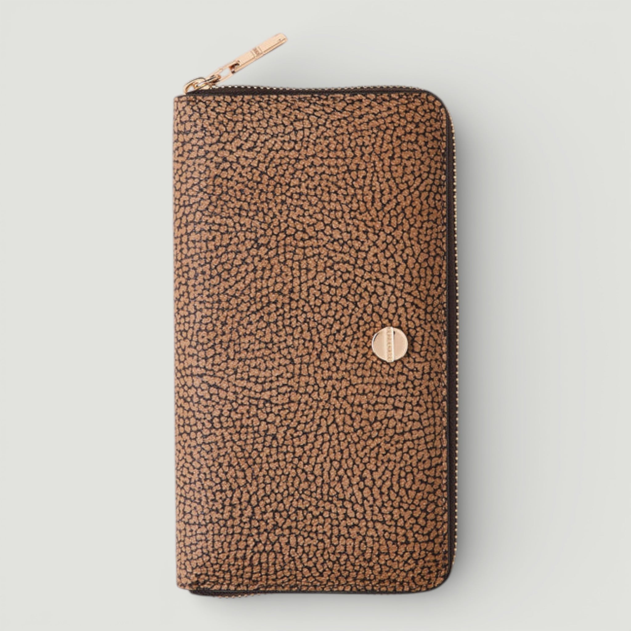 BORBONESE P. FOGLIO LARGE ZIP AROUND OP NATURALE/ NERO