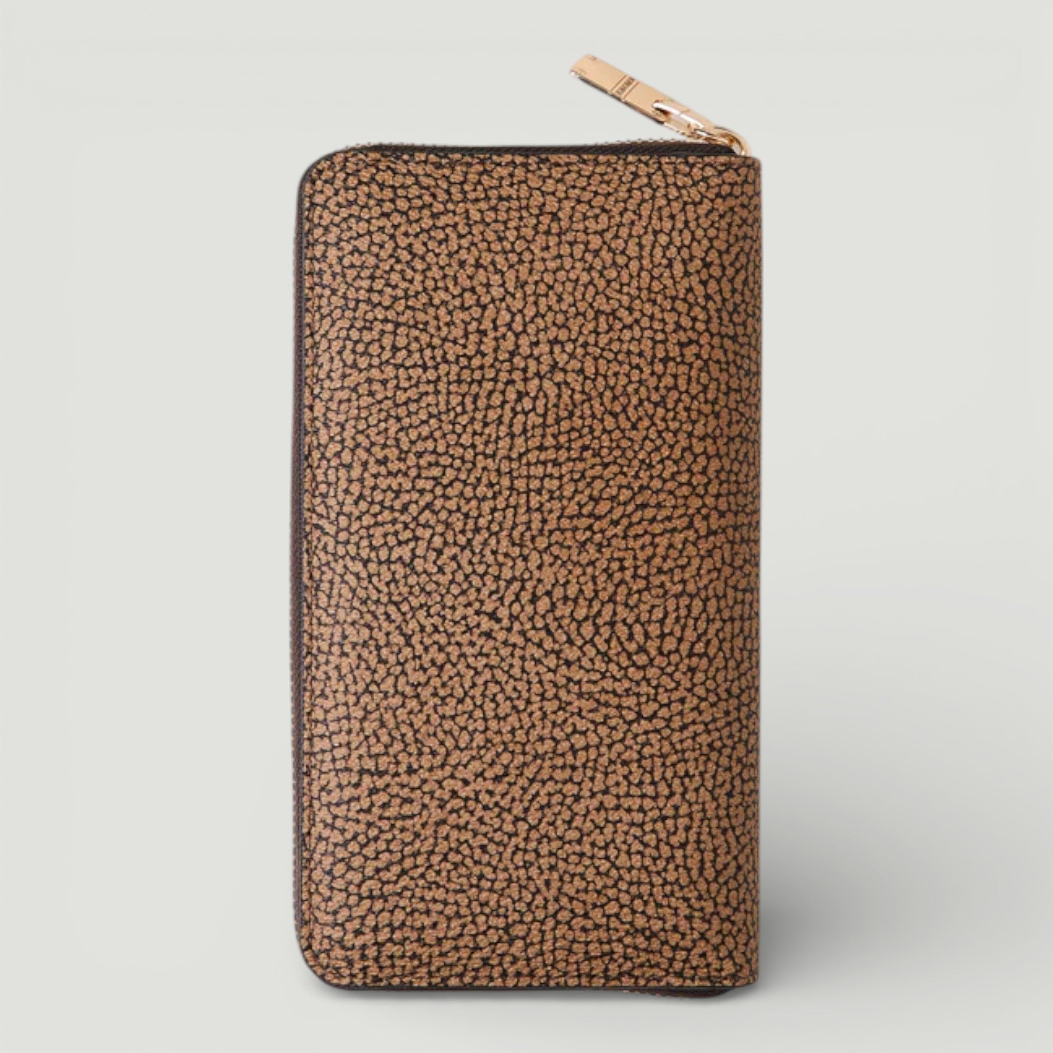 BORBONESE P. FOGLIO LARGE ZIP AROUND OP NATURALE/ NERO