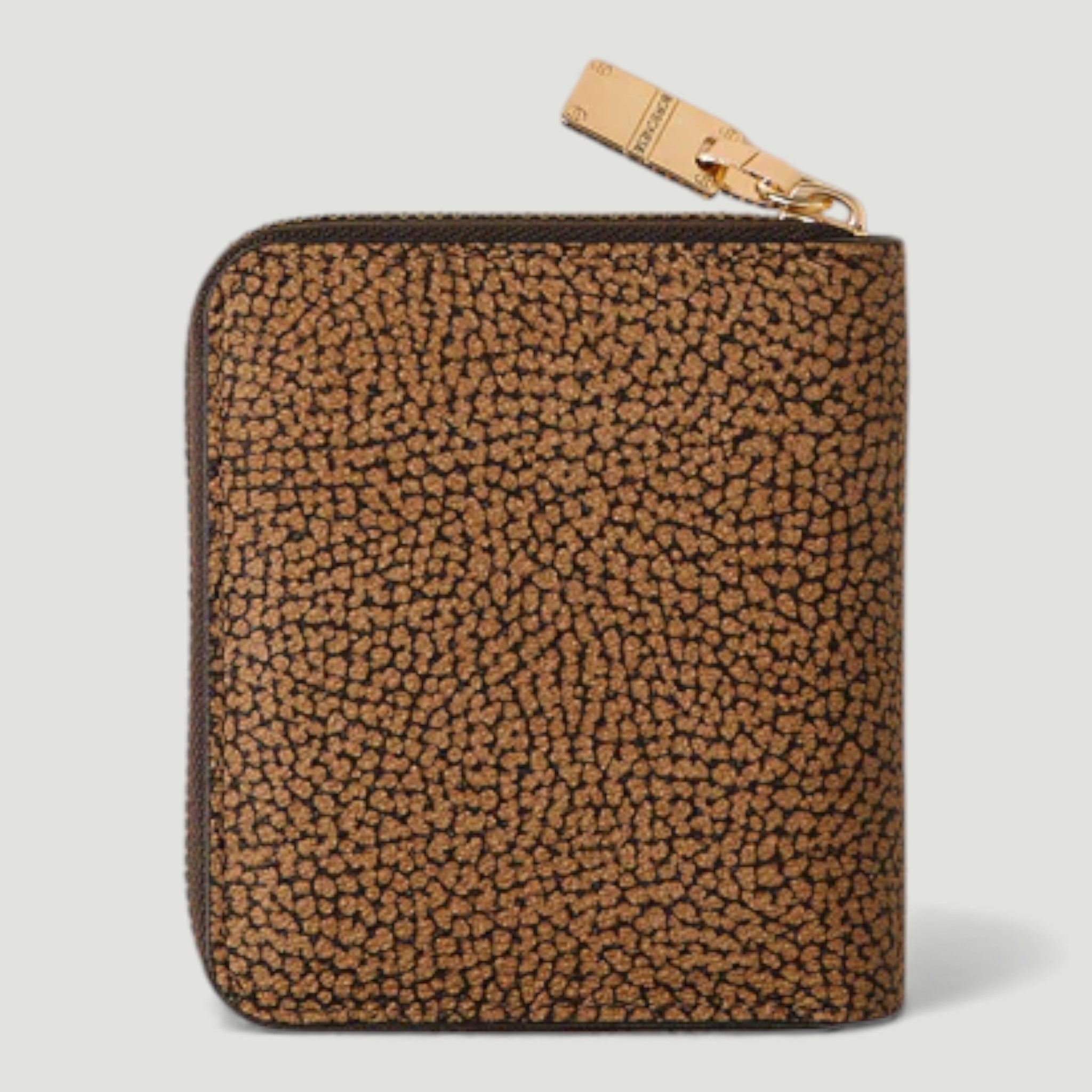 BORBONESE PORTAFOGLIO BORBONESE MEDIUM ZIP AROUND OP NATURALE NERO