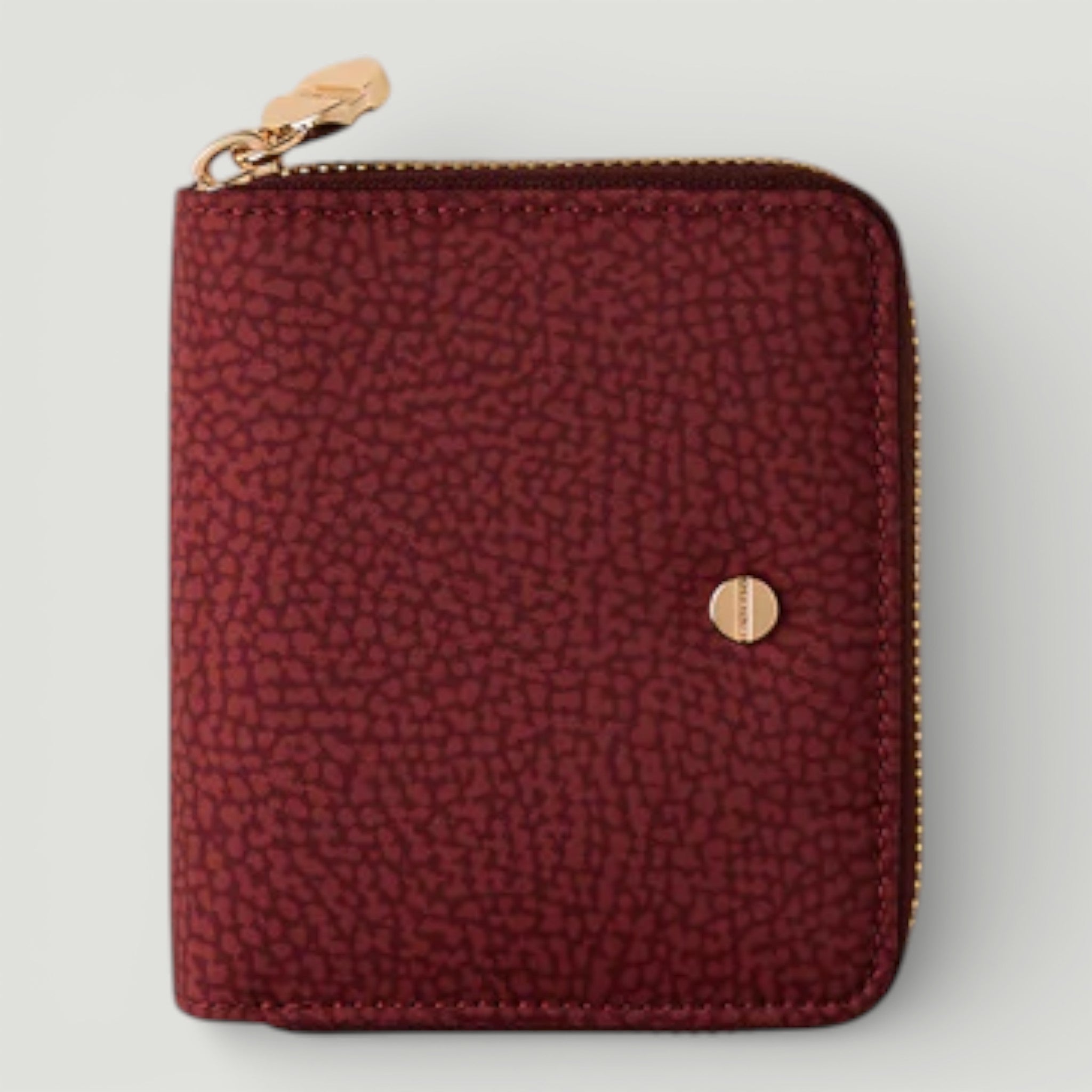 BORBONESE P.FOGLIO SMALL ZIP AROUND MERLOT