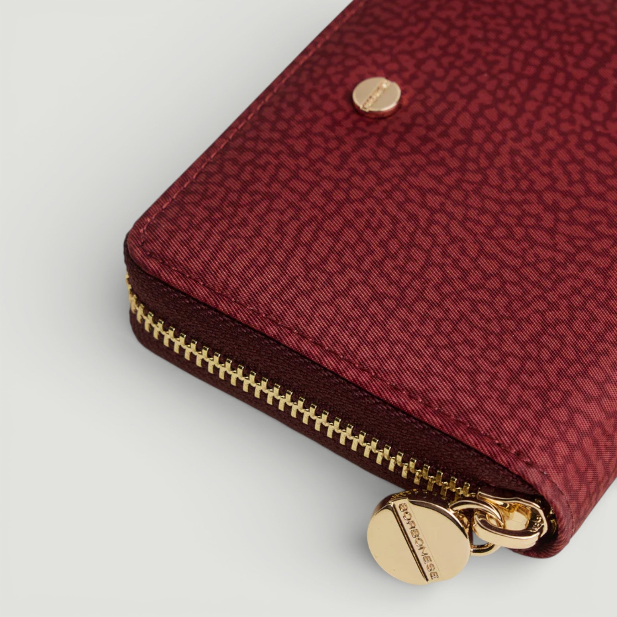 BORBONESE P.FOGLIO SMALL ZIP AROUND MERLOT