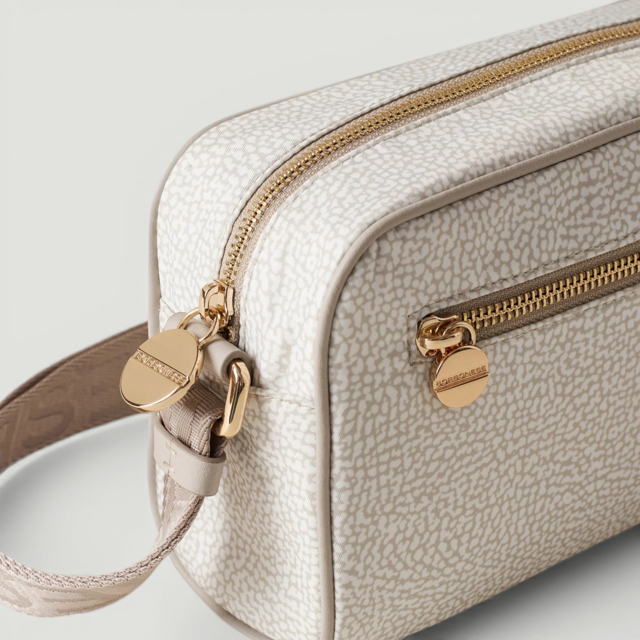 BORBONESE BORSA CAMERA CASE S. WHITE COTTON